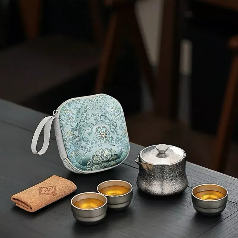 Quiet Path- Lifetime Double-wall Titanium Travel Tea Set