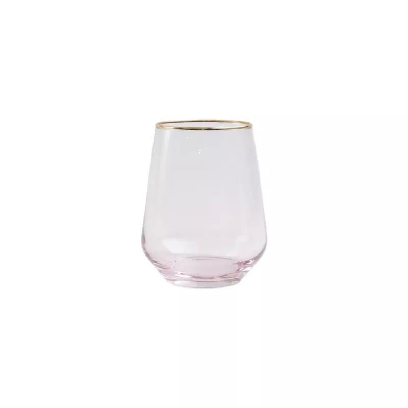 Rainbow Pink Stemless Wine Glass