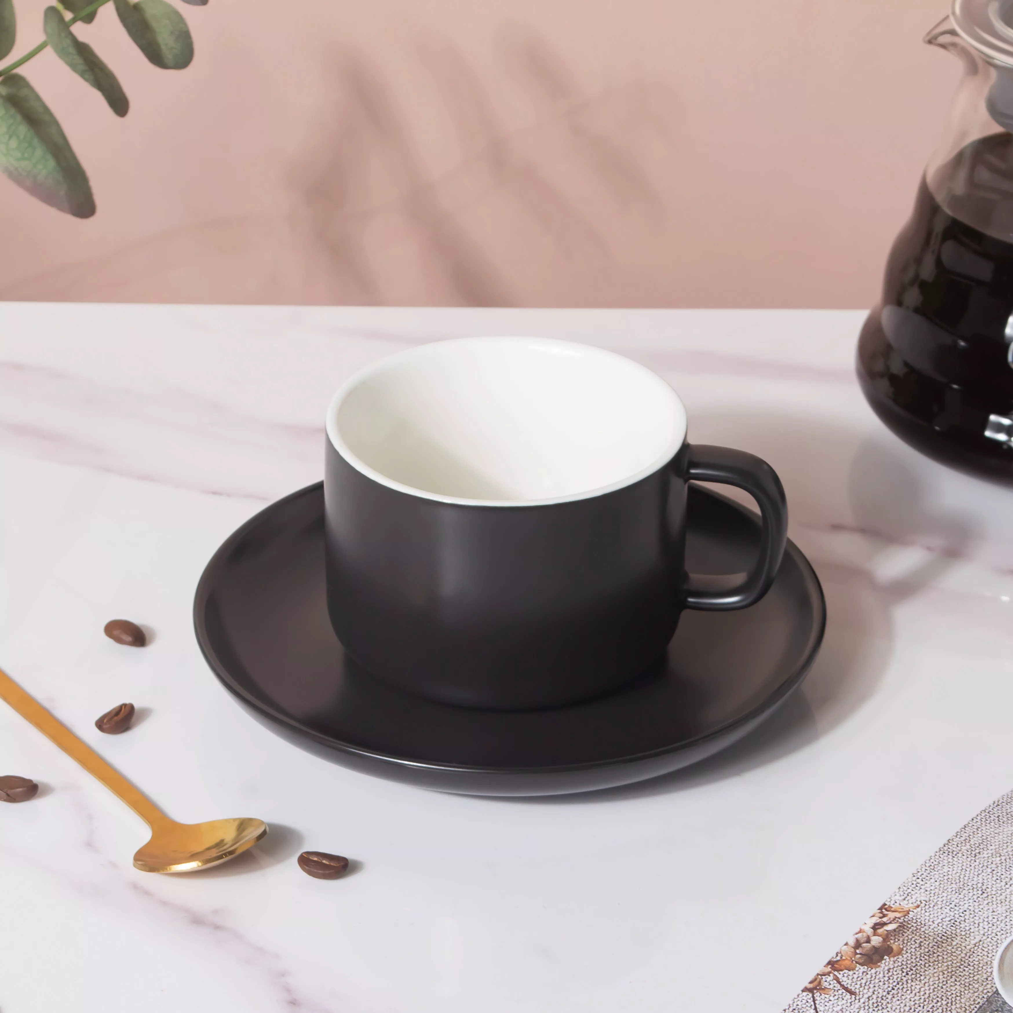 Raven Black Teacup And Saucer