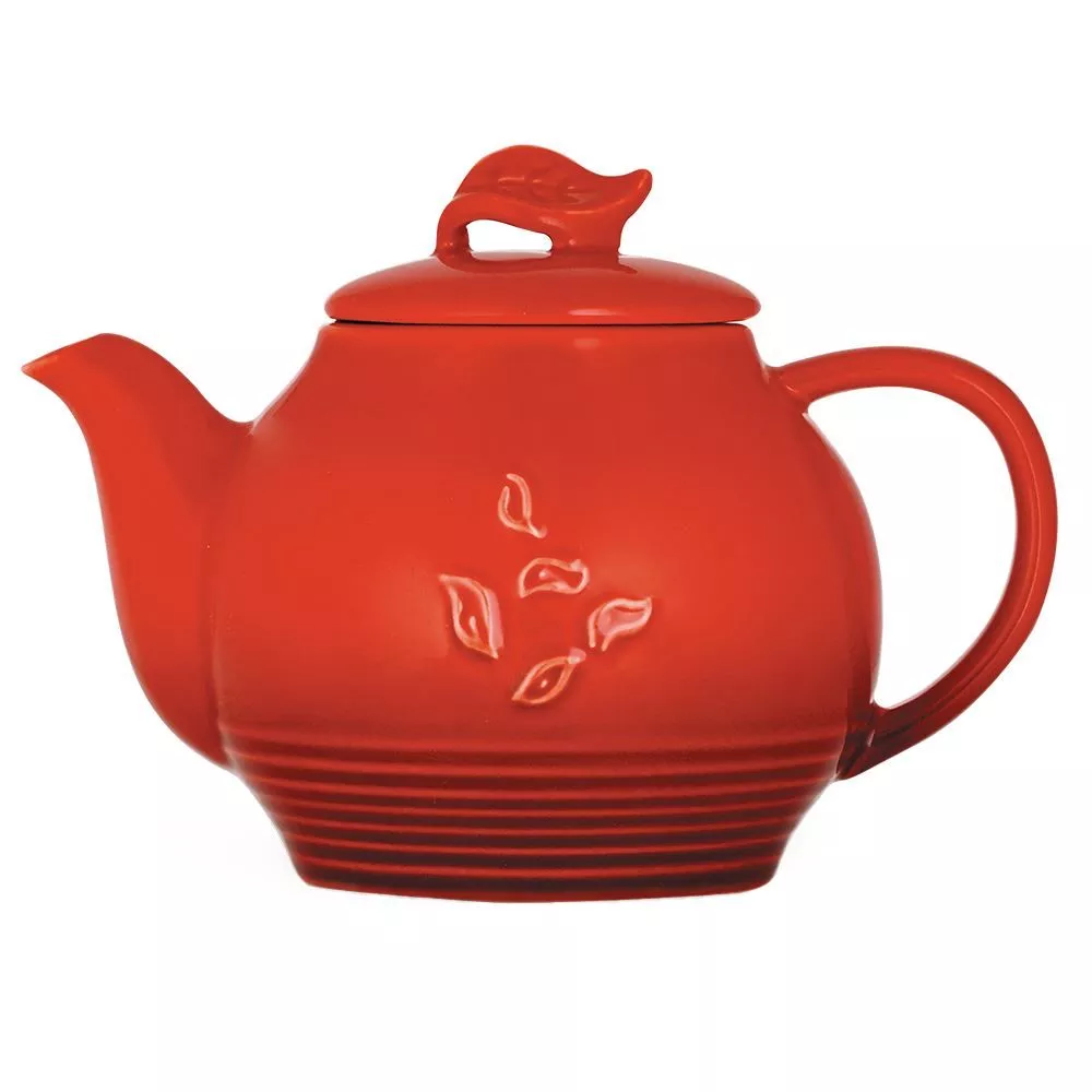 Red Dancing Leaves Teapot