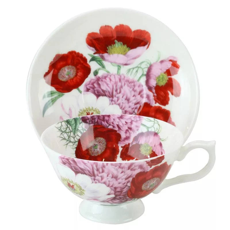 Red Poppies Cup & Saucer