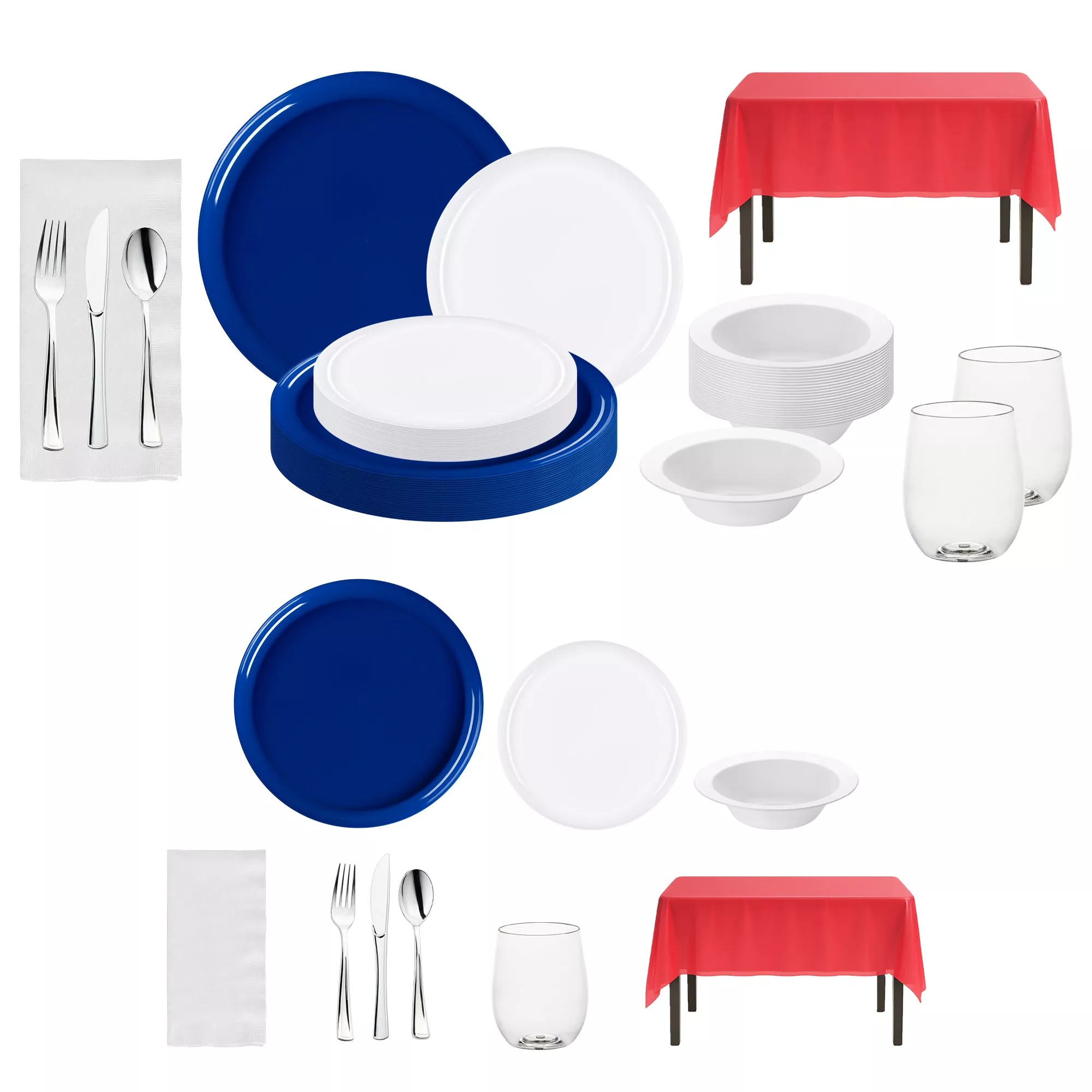 Red, White & Timeless Set|20 Settings&60 Settings