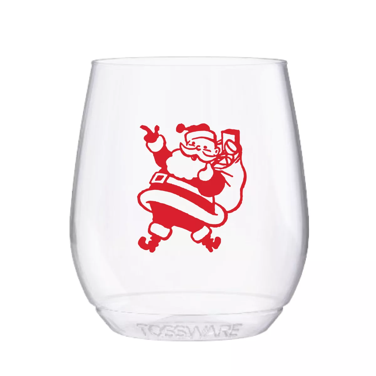 Retro Santa Shatterproof Wine Glasses