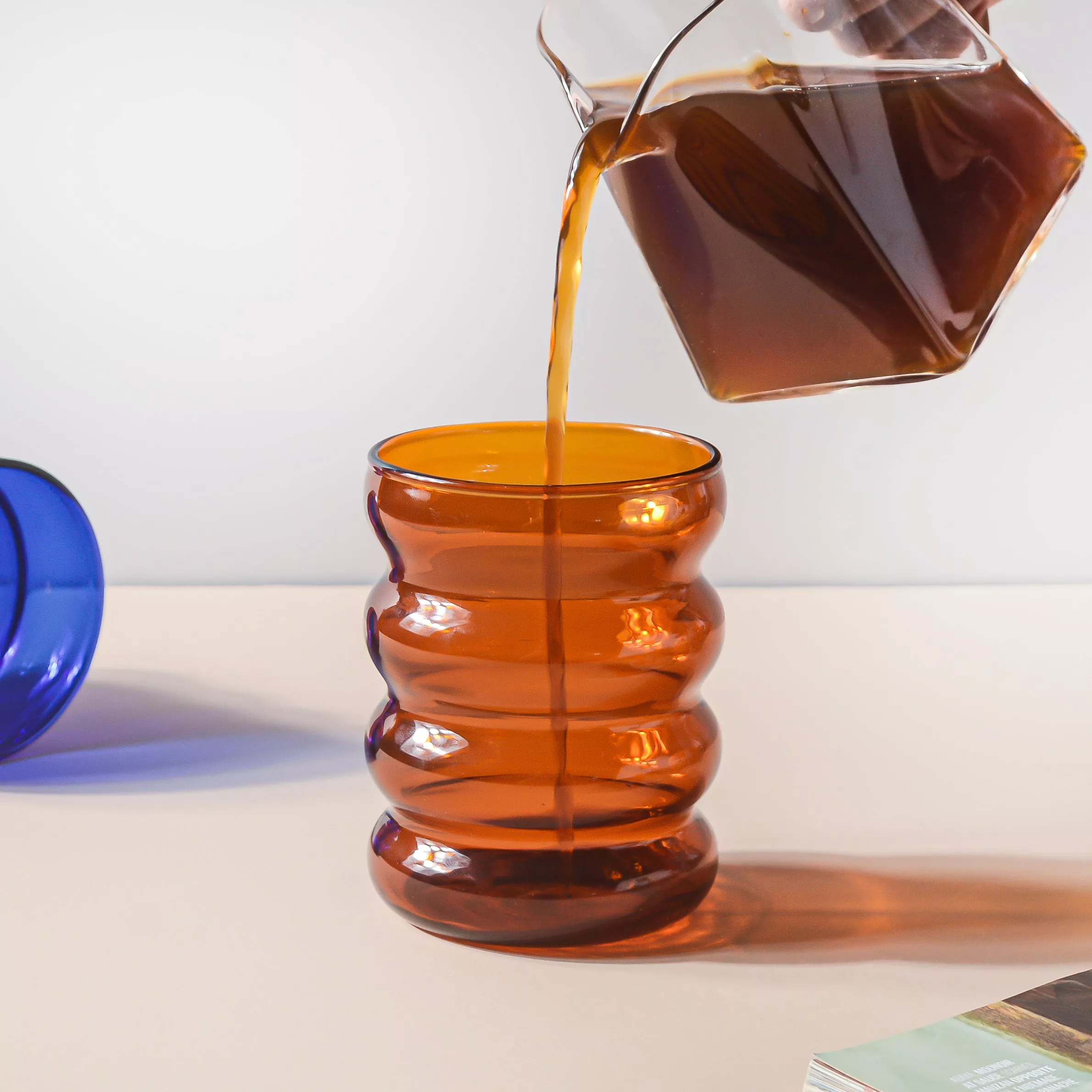 Ripple Puffy Glass Amber