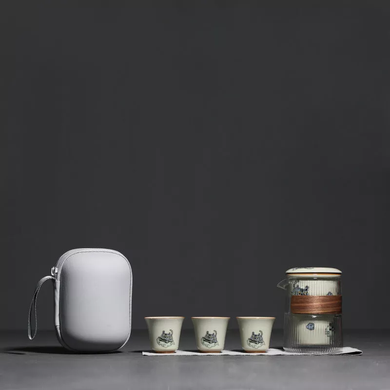 The Roaring Brew Ceramic Cup with Tiger Infuser and Travel Case