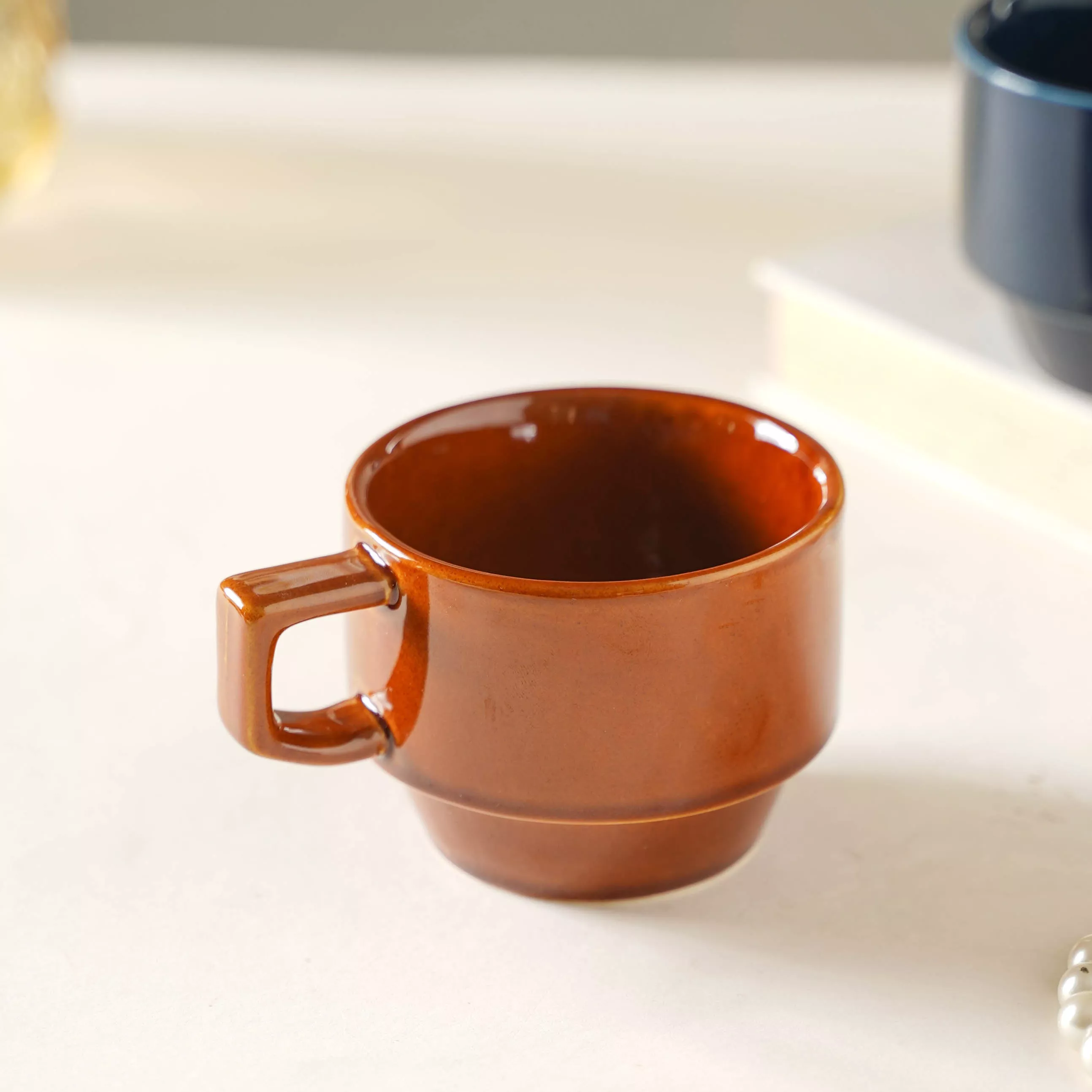 Round Tea-Cup|Brown&Blue&Blue&Blue