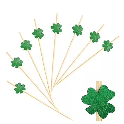 Shamrock Cocktail Picks, 3 Leaf Clover (100pcs)