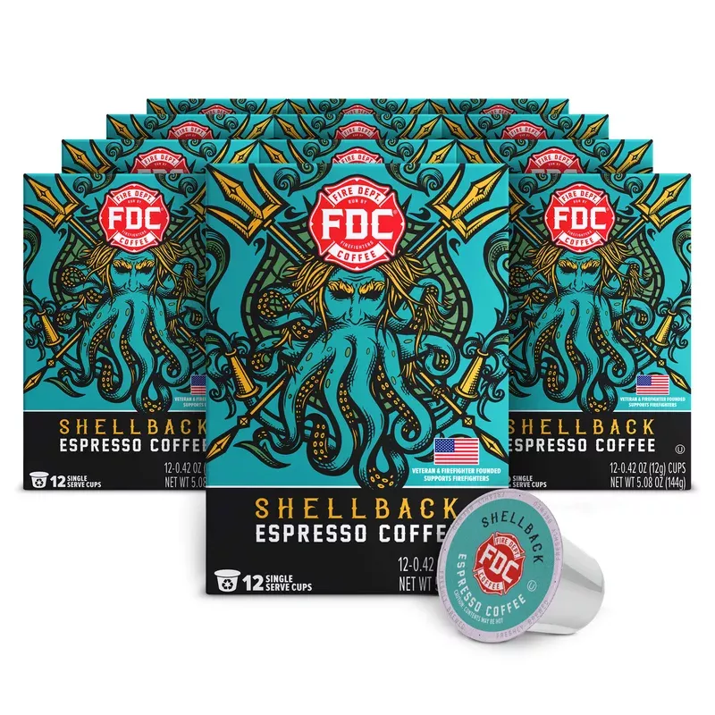 Shellback Espresso Coffee Pods, 12 Boxes (144 Cups)