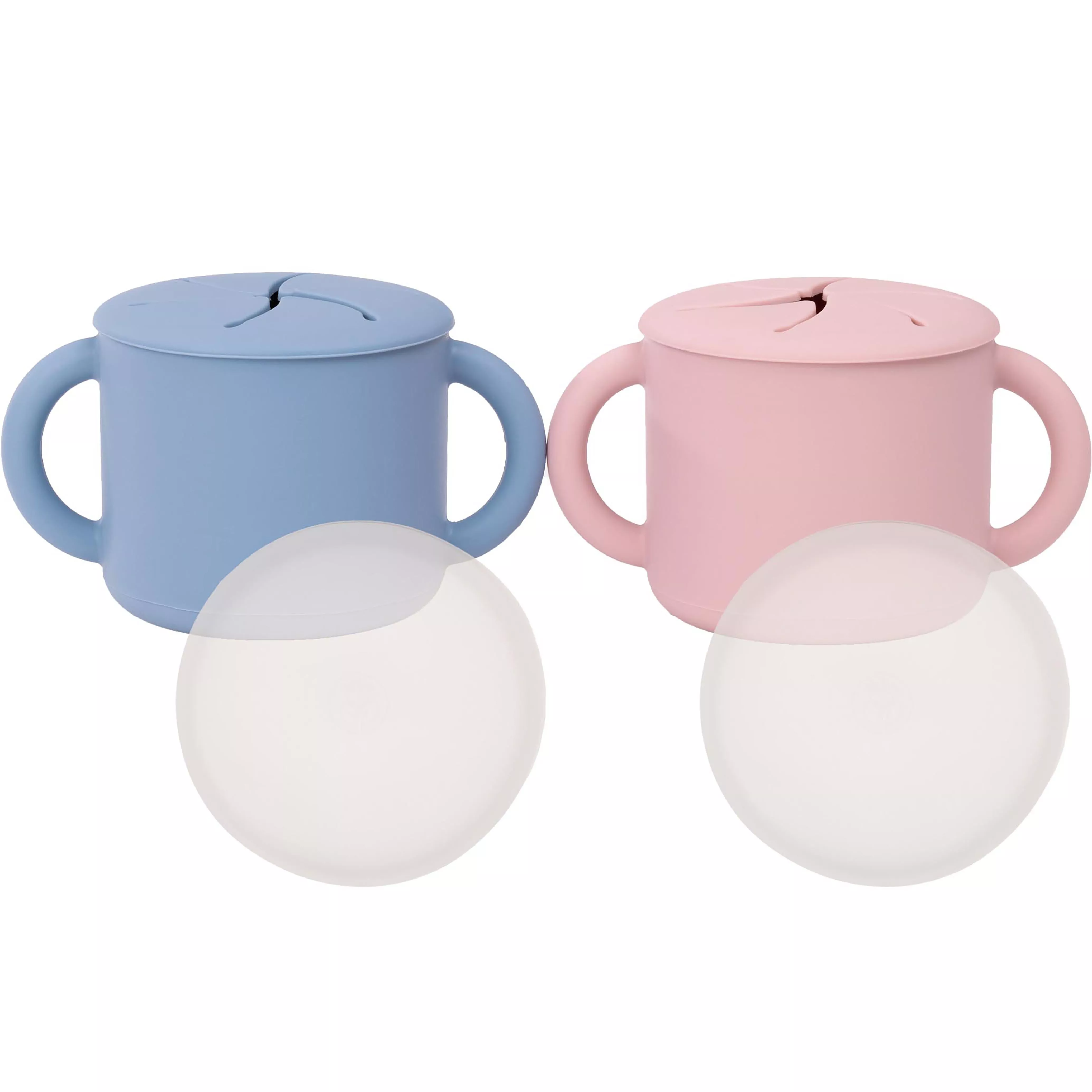 Silicone Snack Cups Set of 2 with Lids