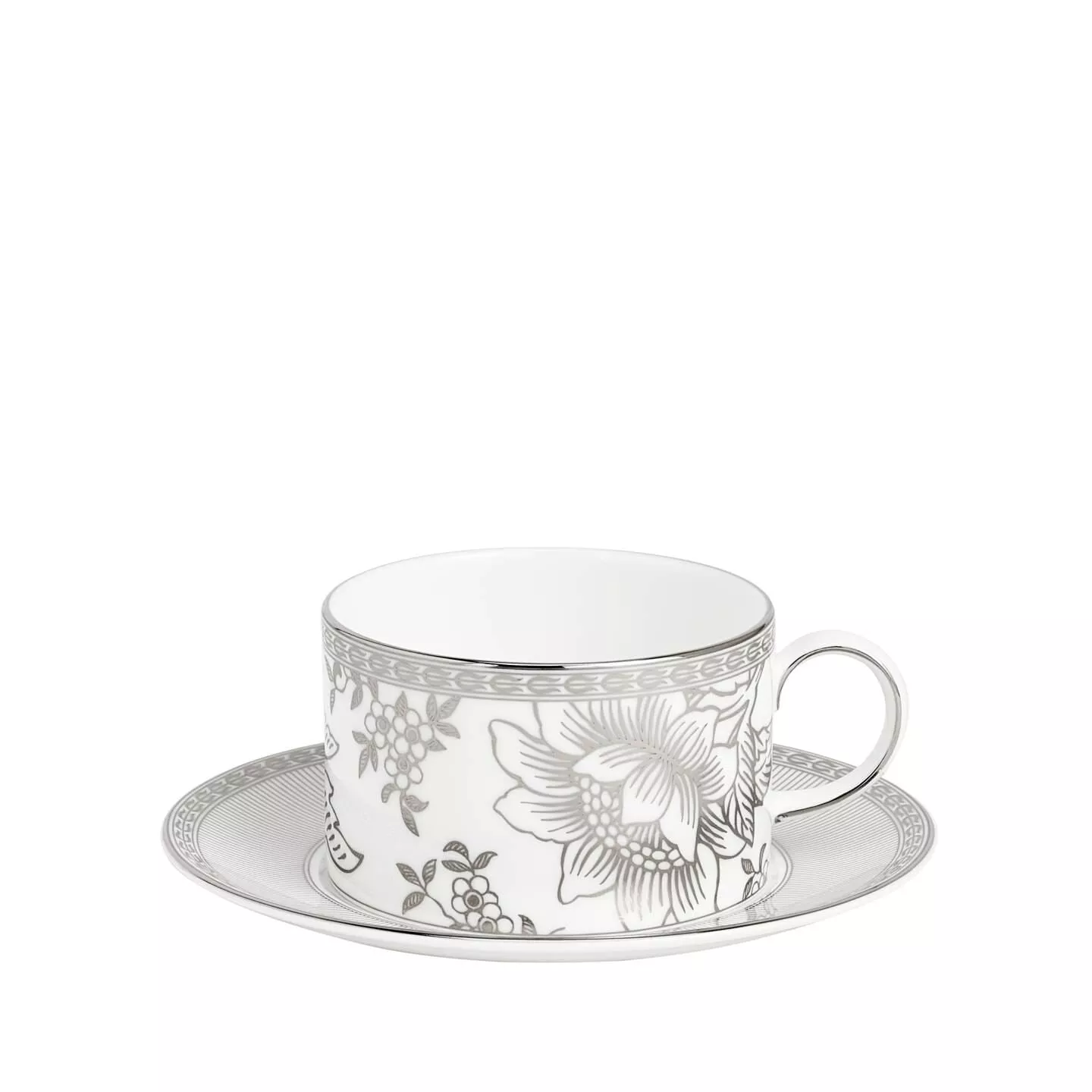Silver Tonquin Teacup Saucer