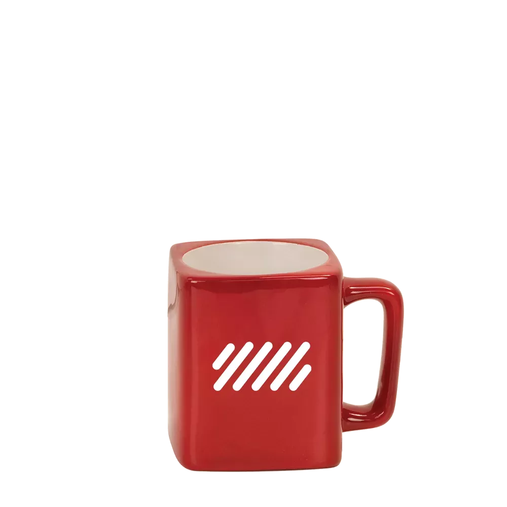 Slate 8 oz Ceramic Square Mug|Black&Blue&Red