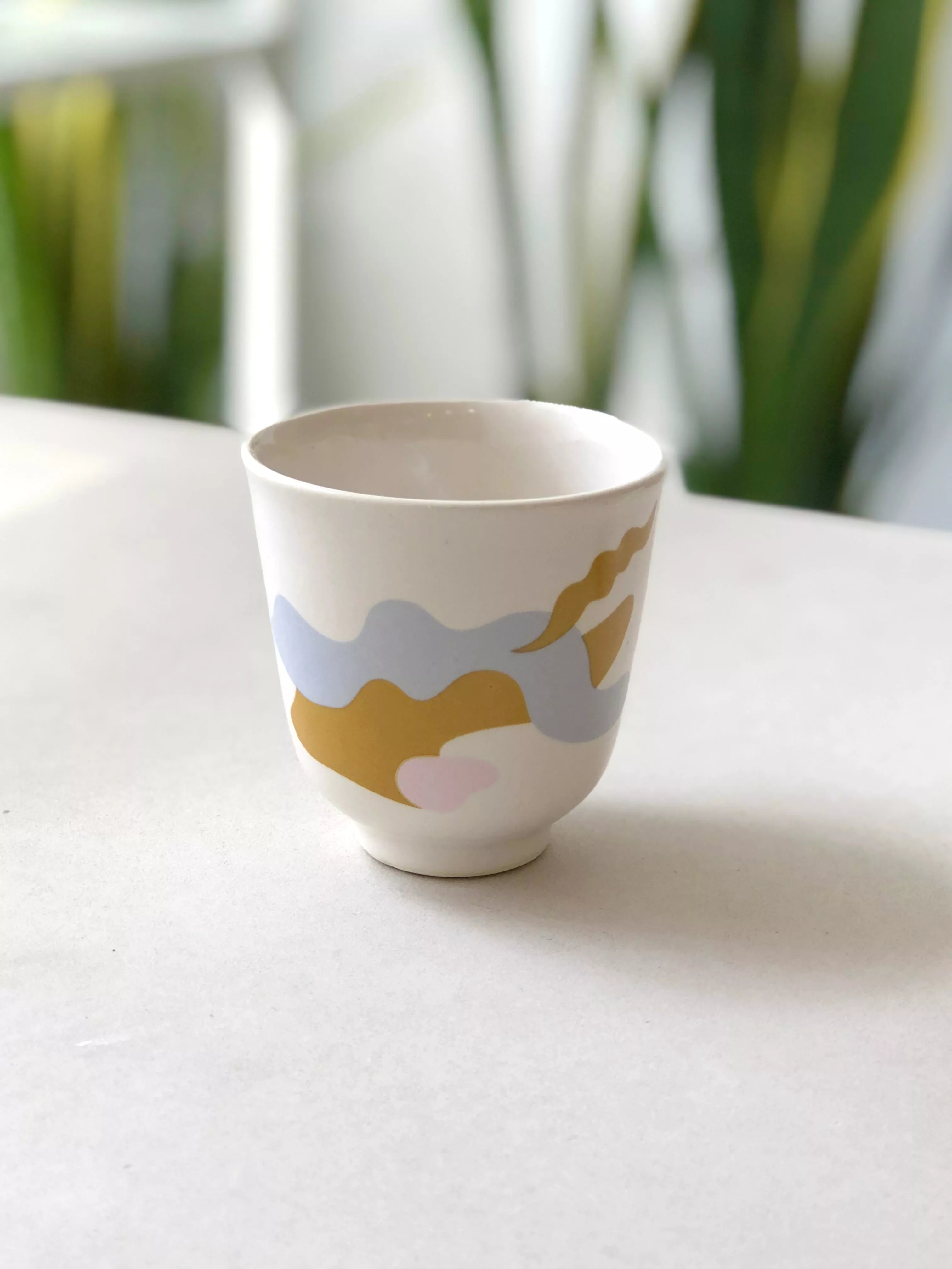 Small cup abstract pattern - Blue mix