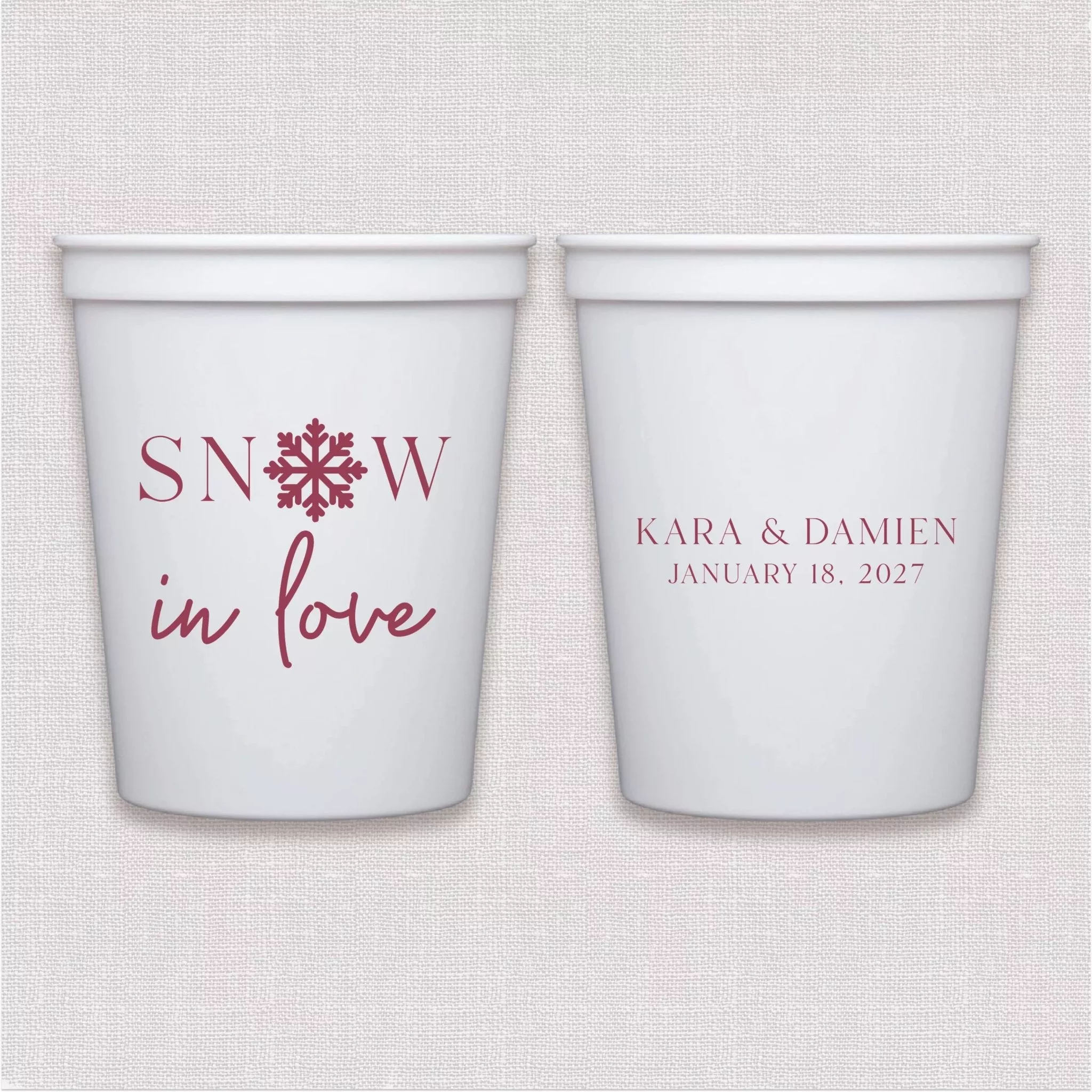 Snow In Love Wedding Stadium Cups