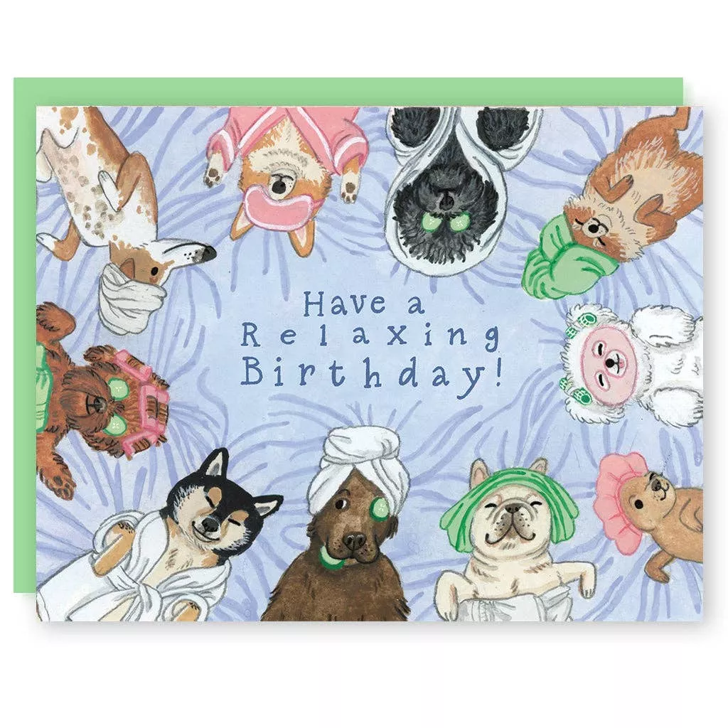 Spa Dogs Birthday Card