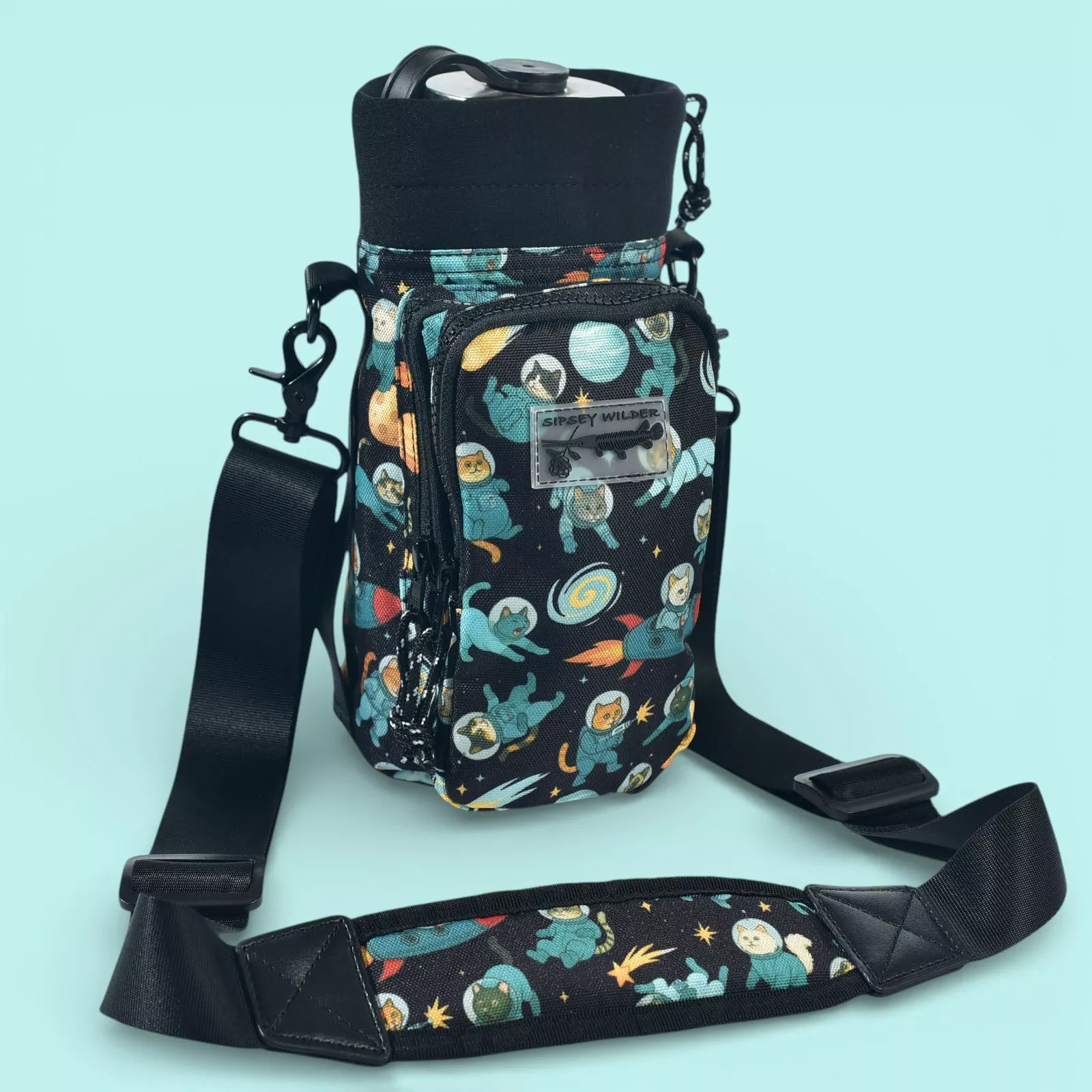 Space Kitties Water Bottle Carrier