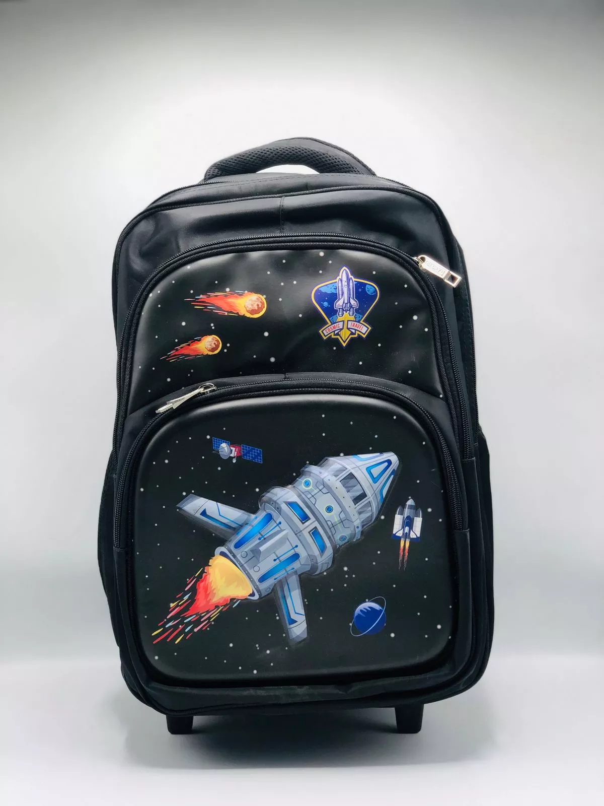 Space Trolley School Bag Rolling Backpack with Wheels & Adjustable Handle