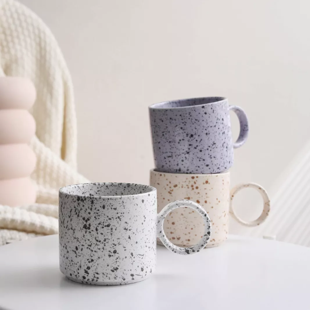 Speckled Ring Mug|Ochre&Black&Blue