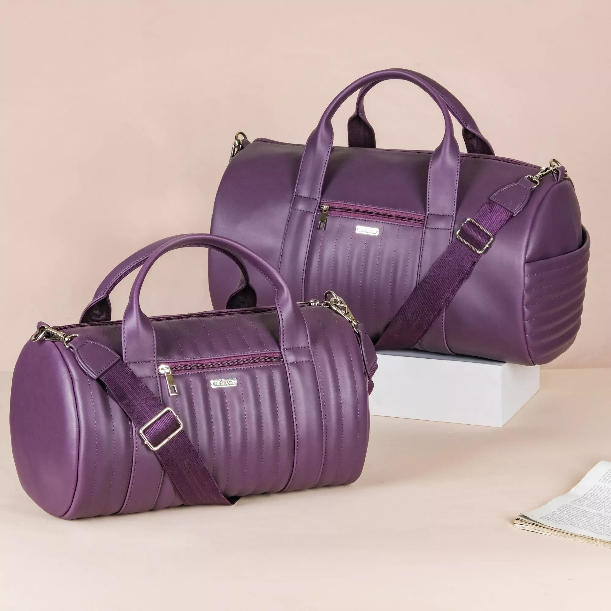 Sporty Duffle Bag Purple Set Of 2