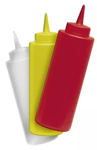 Squeeze Bottles - 12 ounce|Clear&Red&Yellow