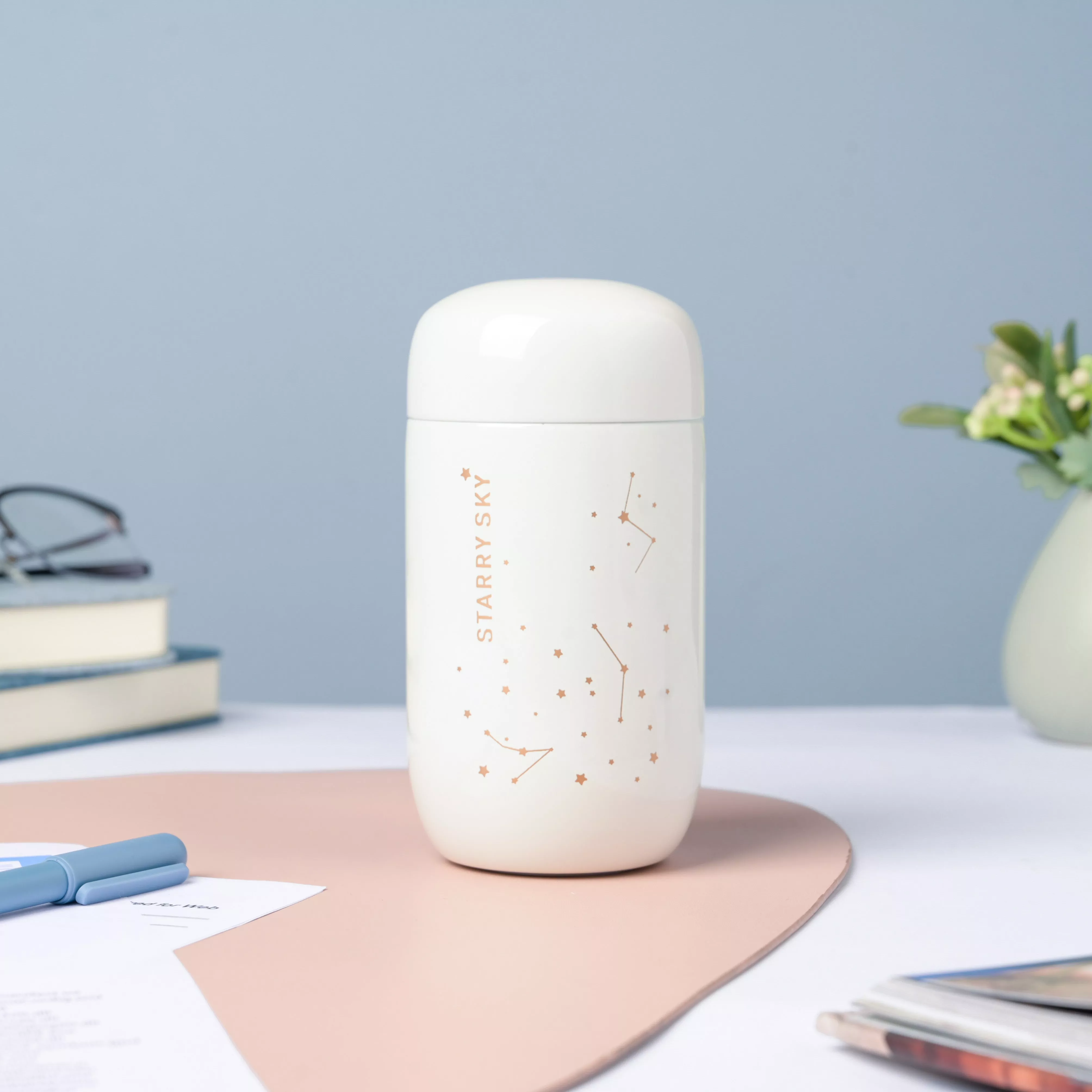 Starry Sky Mini Stainless Steel Flask White 200ml