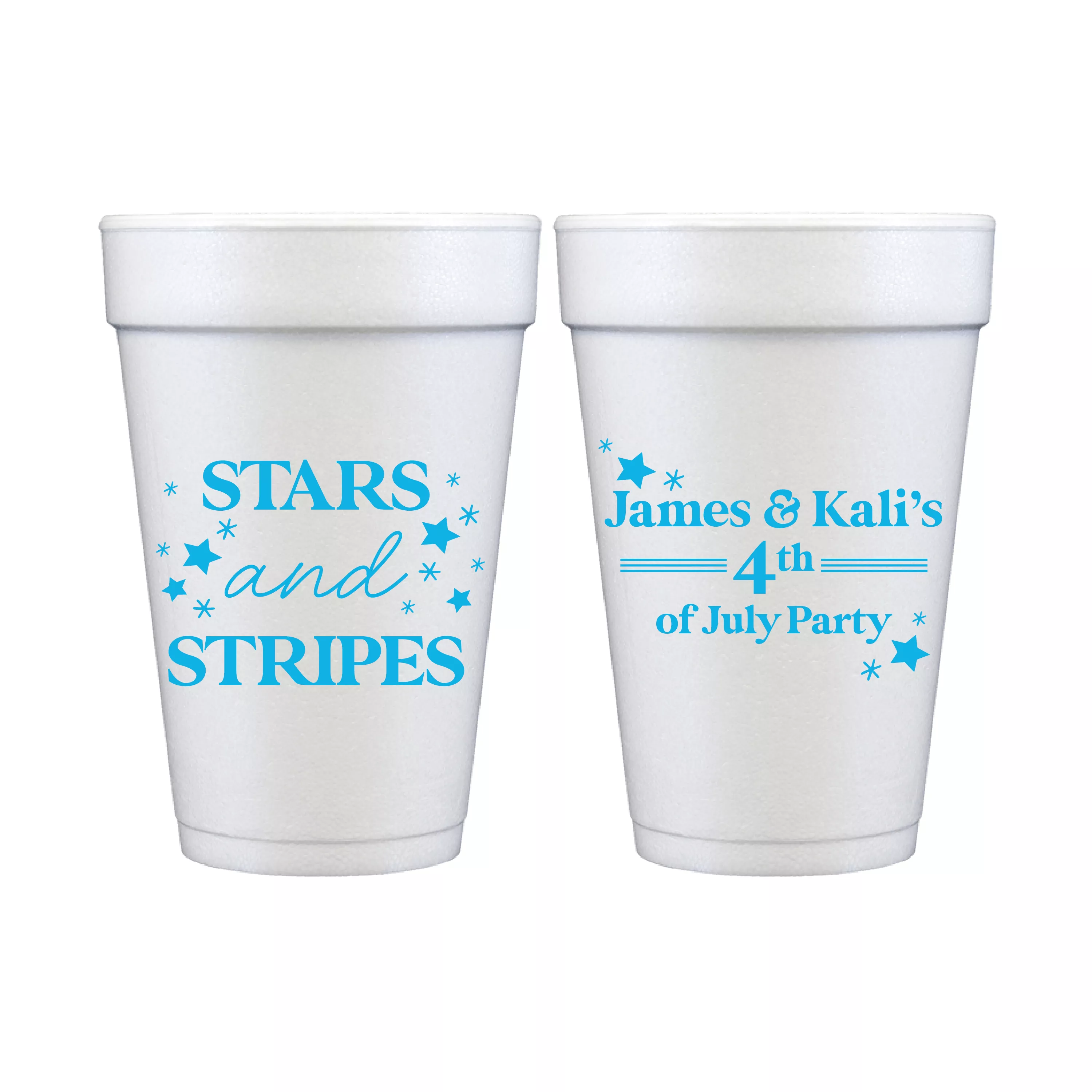 Stars and Stripes Personalized Foam Cups