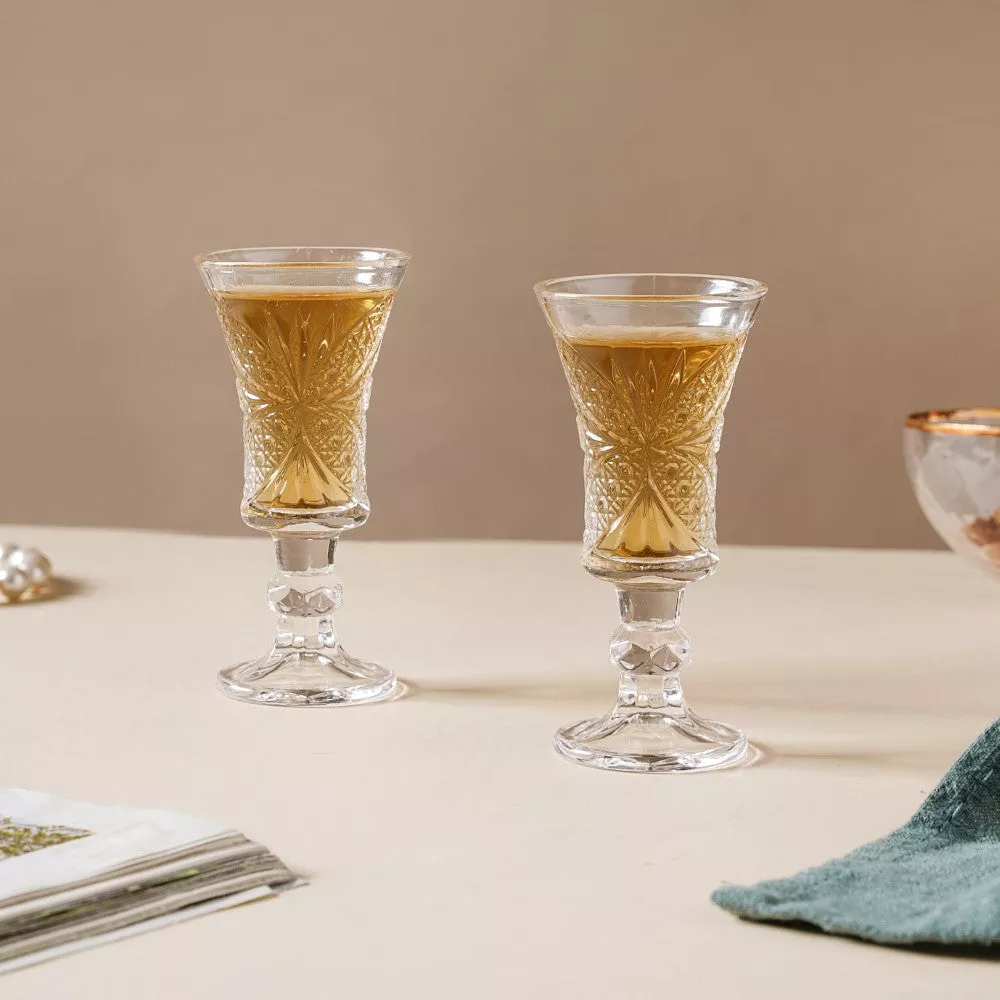 Stemmed Dessert Wine Glass Set of 2 Small
