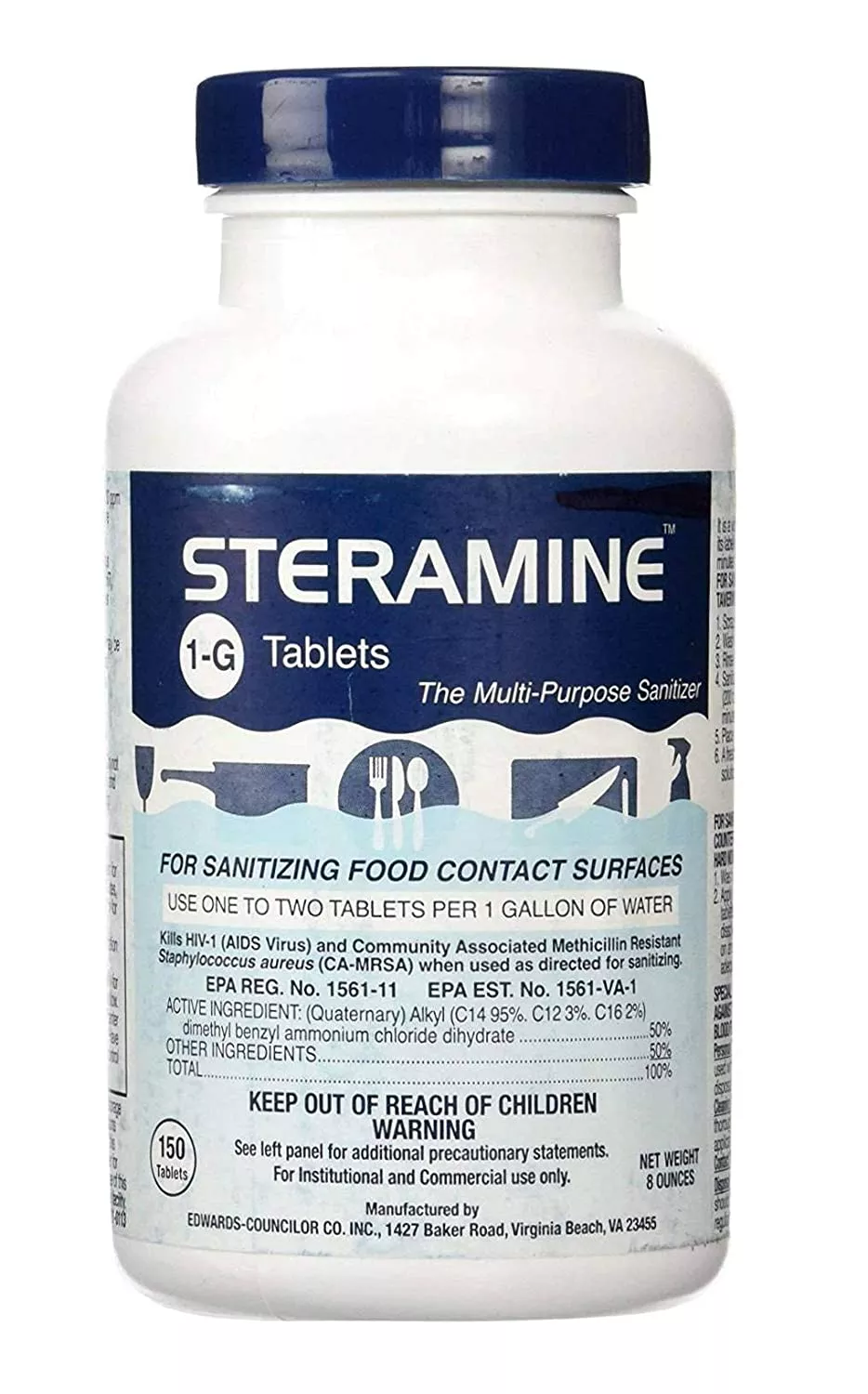 Steramine Sanitizer Tablets|Each&Case of 6
