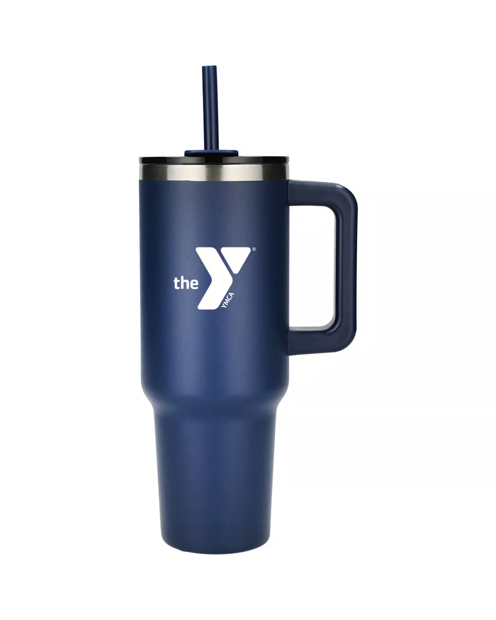 Straw and Handle Tumbler|Navy|40 oz.