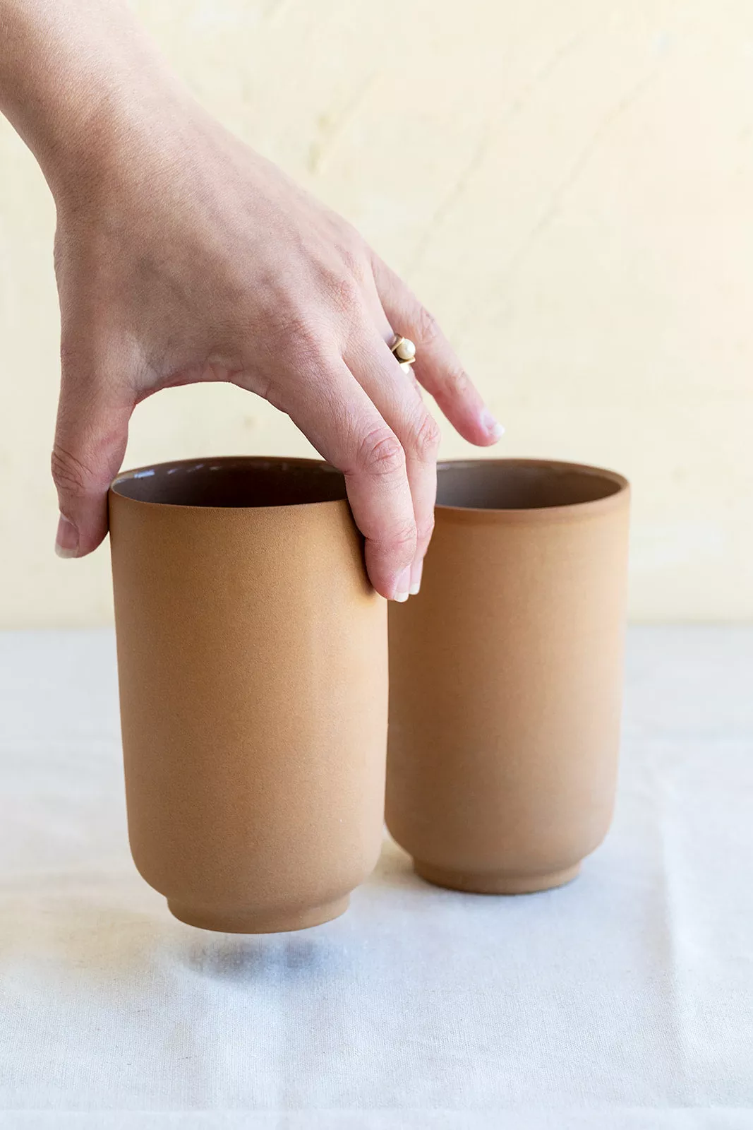 Tall Terra Cotta cup