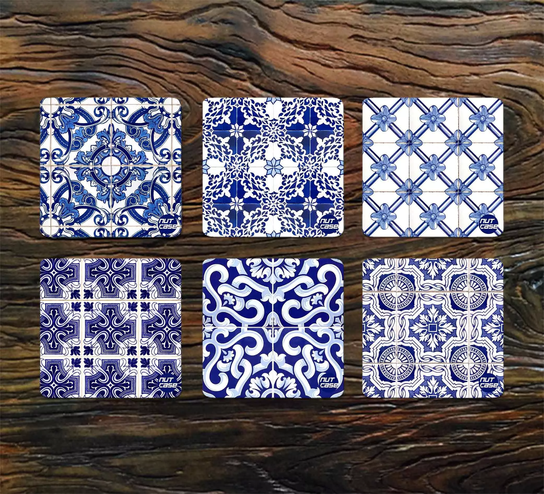 Tea Metal Coaster Pack of 6 for Dining Table Coffee Mugs - Spanish