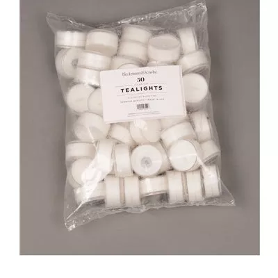 TEALIGHTS CLEAR CUP 50 CT 4-5 HR