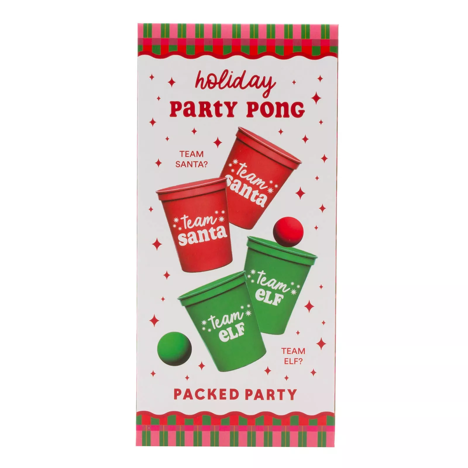 Team Santa vs. Team Elf - Holiday Pong Set