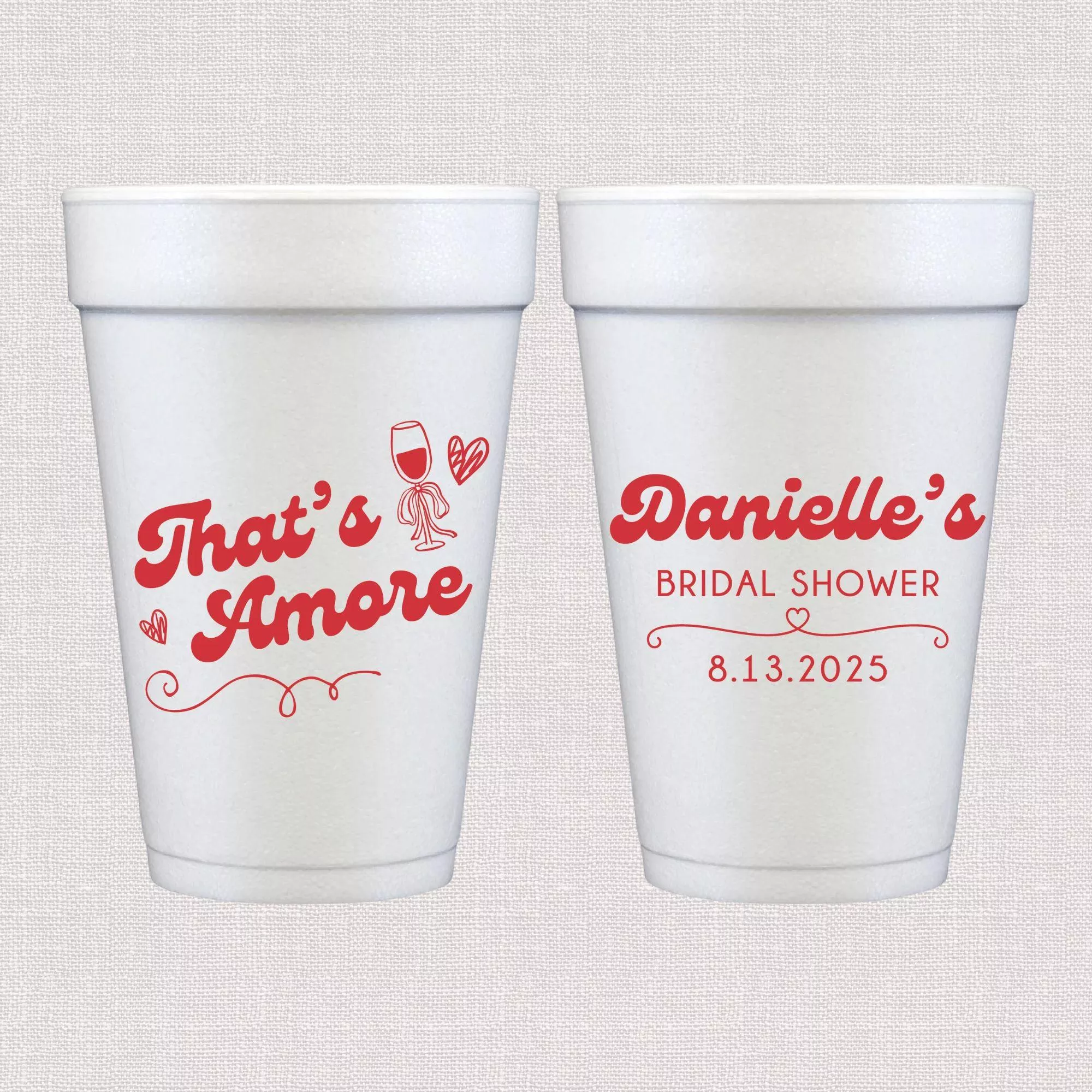 That's Amore Bridal Shower Foam Cups