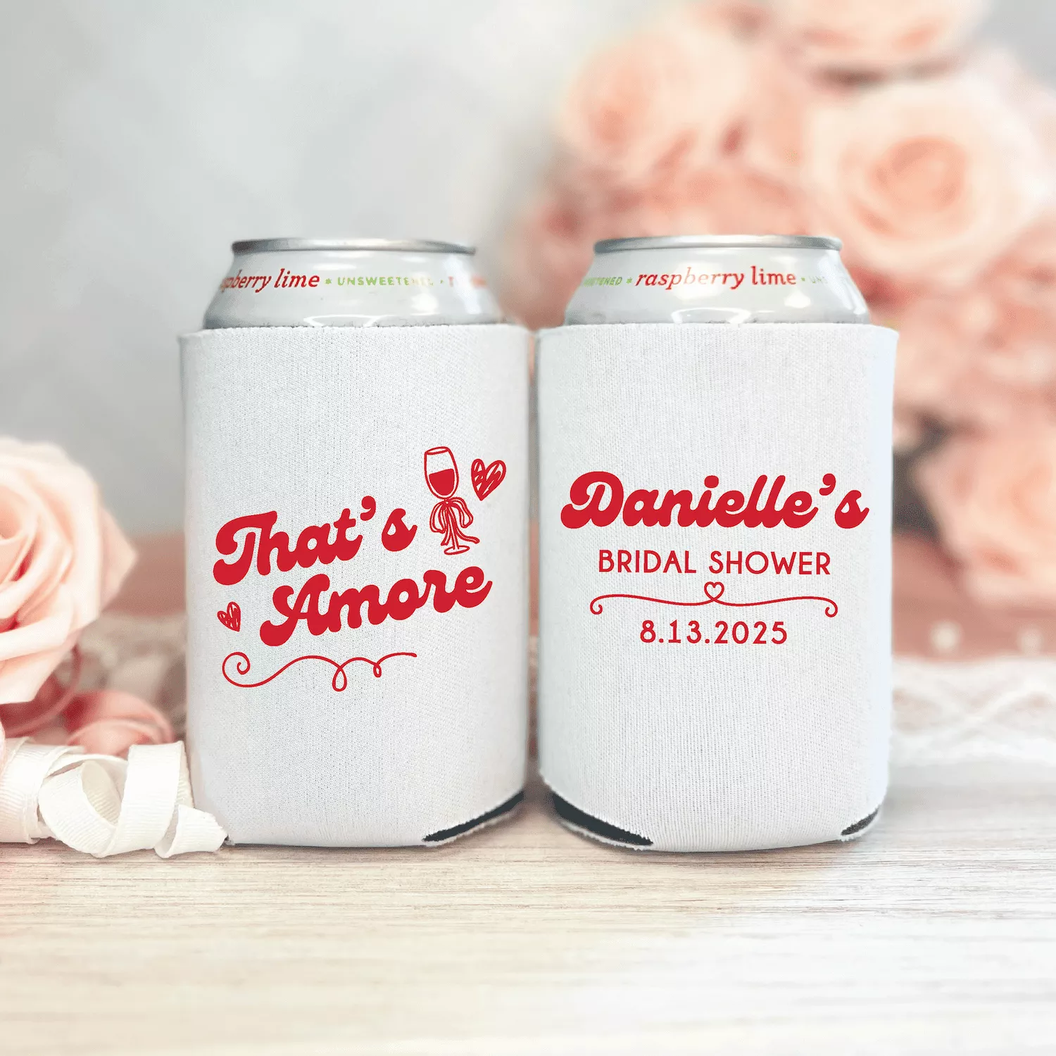 Thats Amore Bridal Shower Can Coolers
