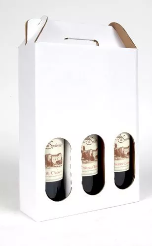 Three Bottle Wine Carrier|White&Kraft