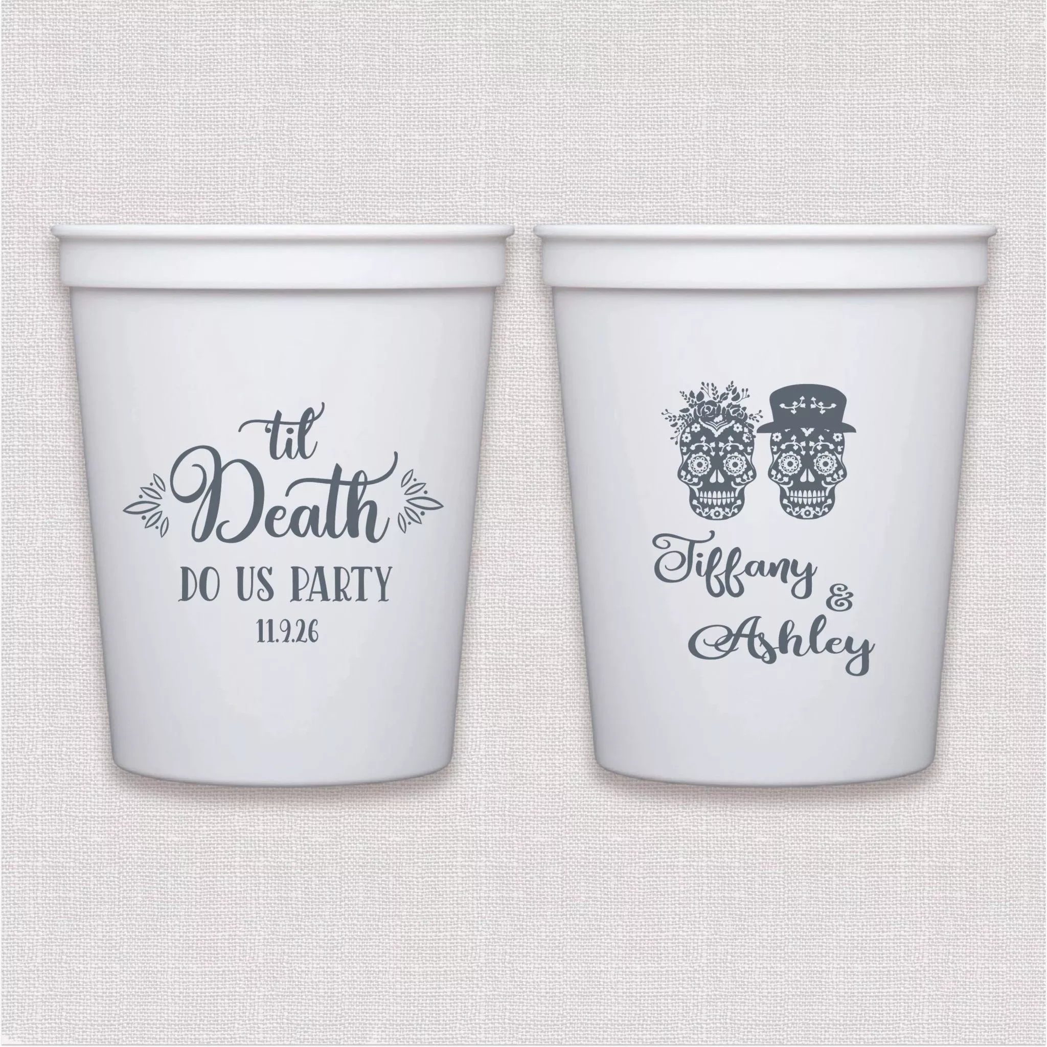 Til Death Do Us Party Wedding Reception Stadium Cups