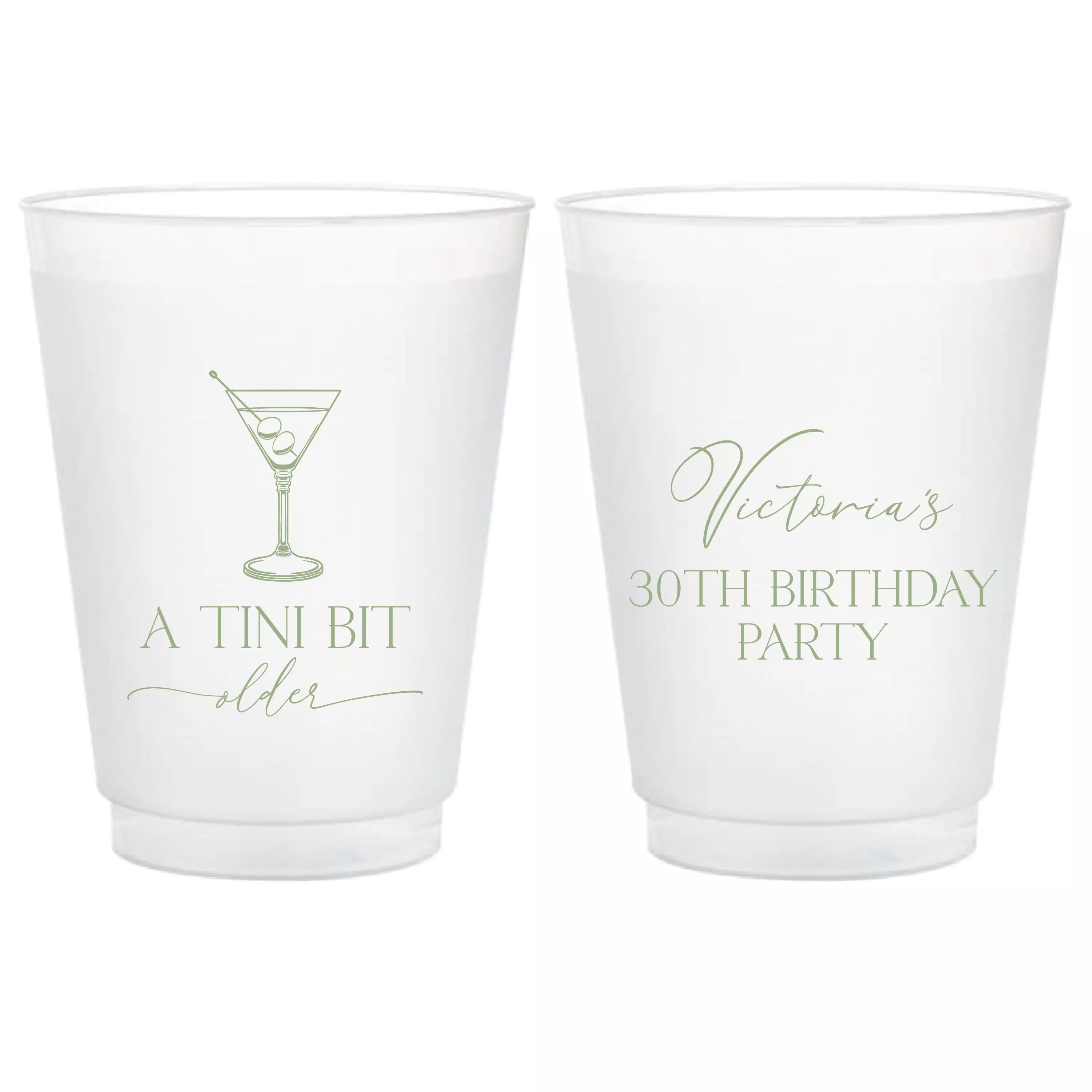A Tini Bit Older Birthday Frosted Plastic Cups