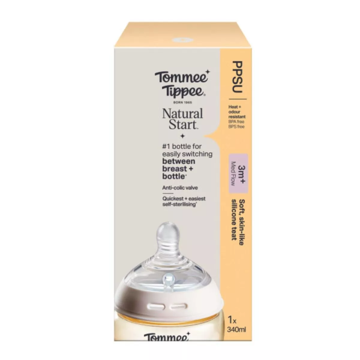 Tommee Tippee Natural Start PPSU Bottle 340ml with M Teat