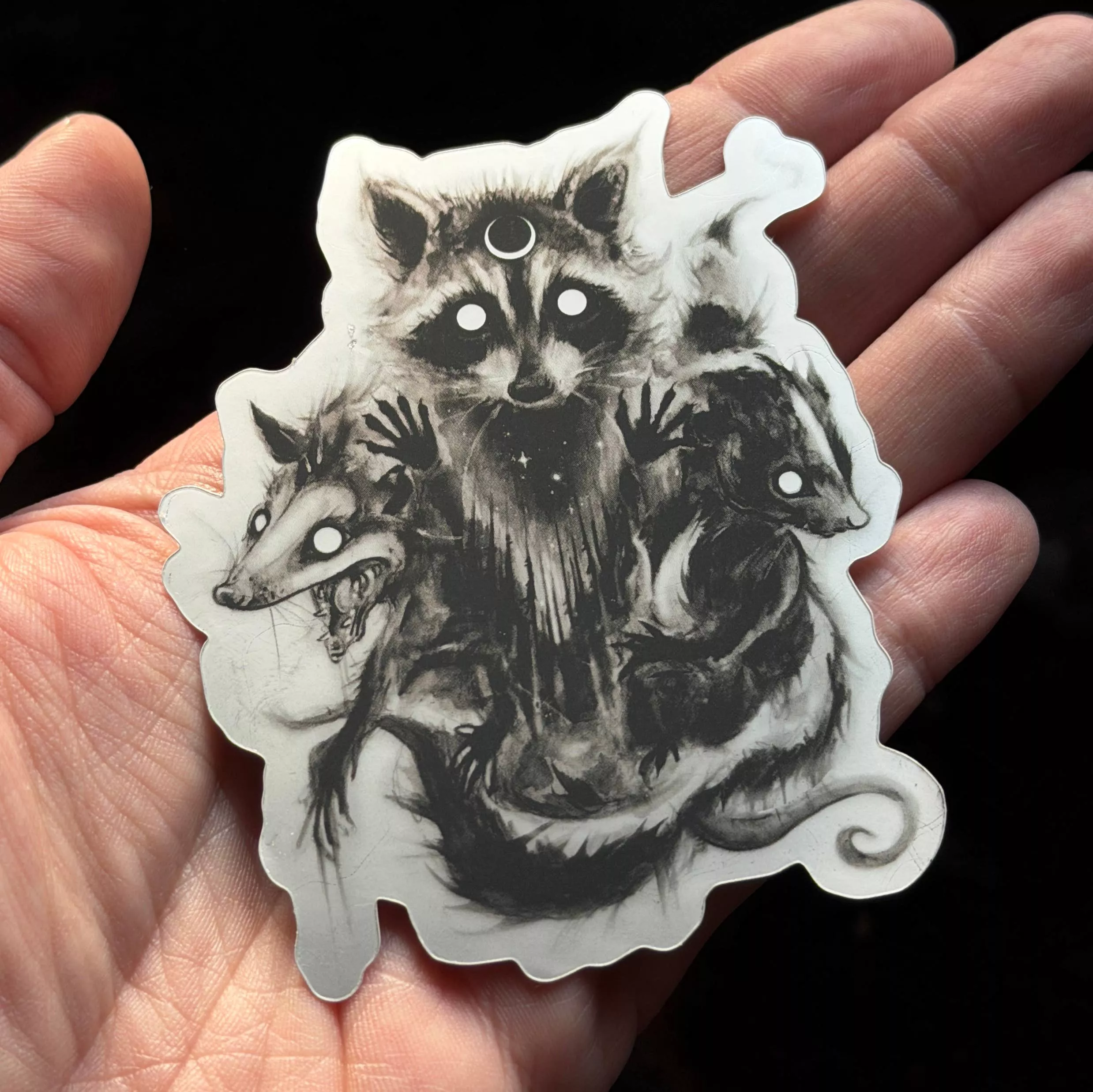 Trash Trinity Raccoon Opossum and Skunk Sticker