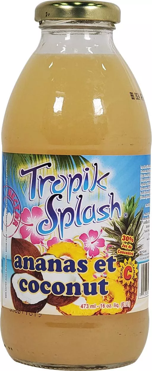 Tropik Splash- Pineapple Coconut, 473mL Bottle, Pack of 12