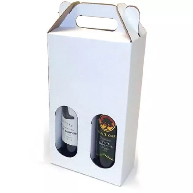 Two Bottle Wine Carrier|White&Kraft