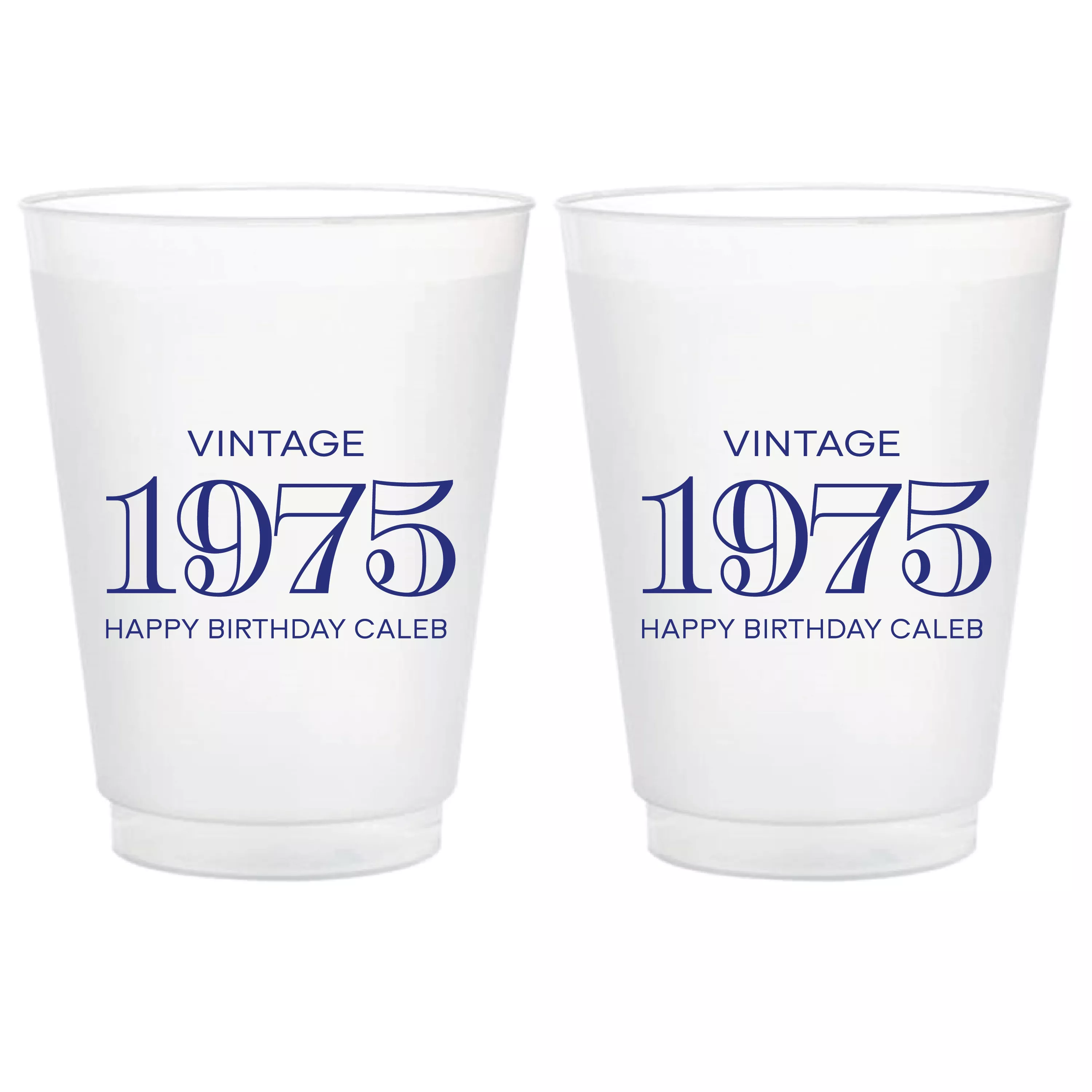 Vintage Birthday Frosted Plastic Cups