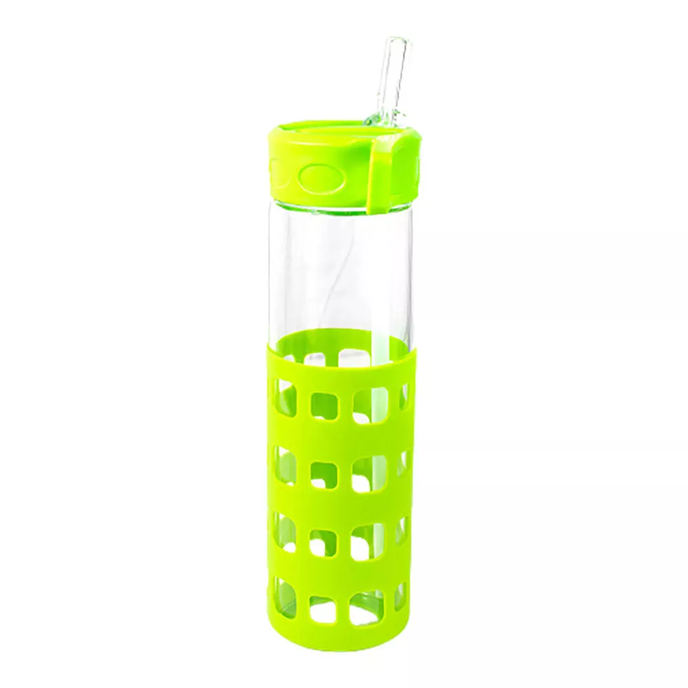 Waterdrop Sleeve Glass Bottle|Lime Green&Orange&Red