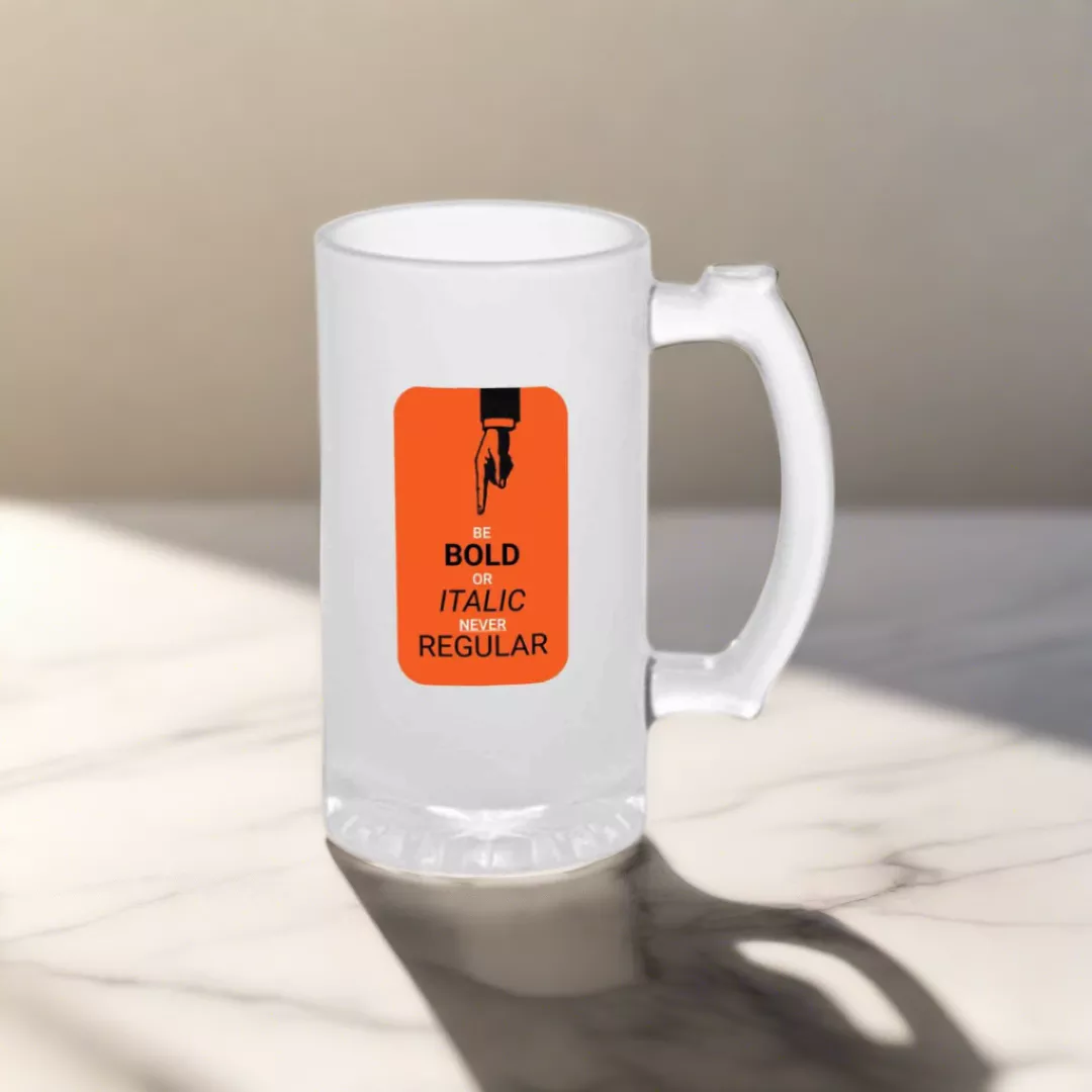 White 16oz Beer Mug - Be Bold