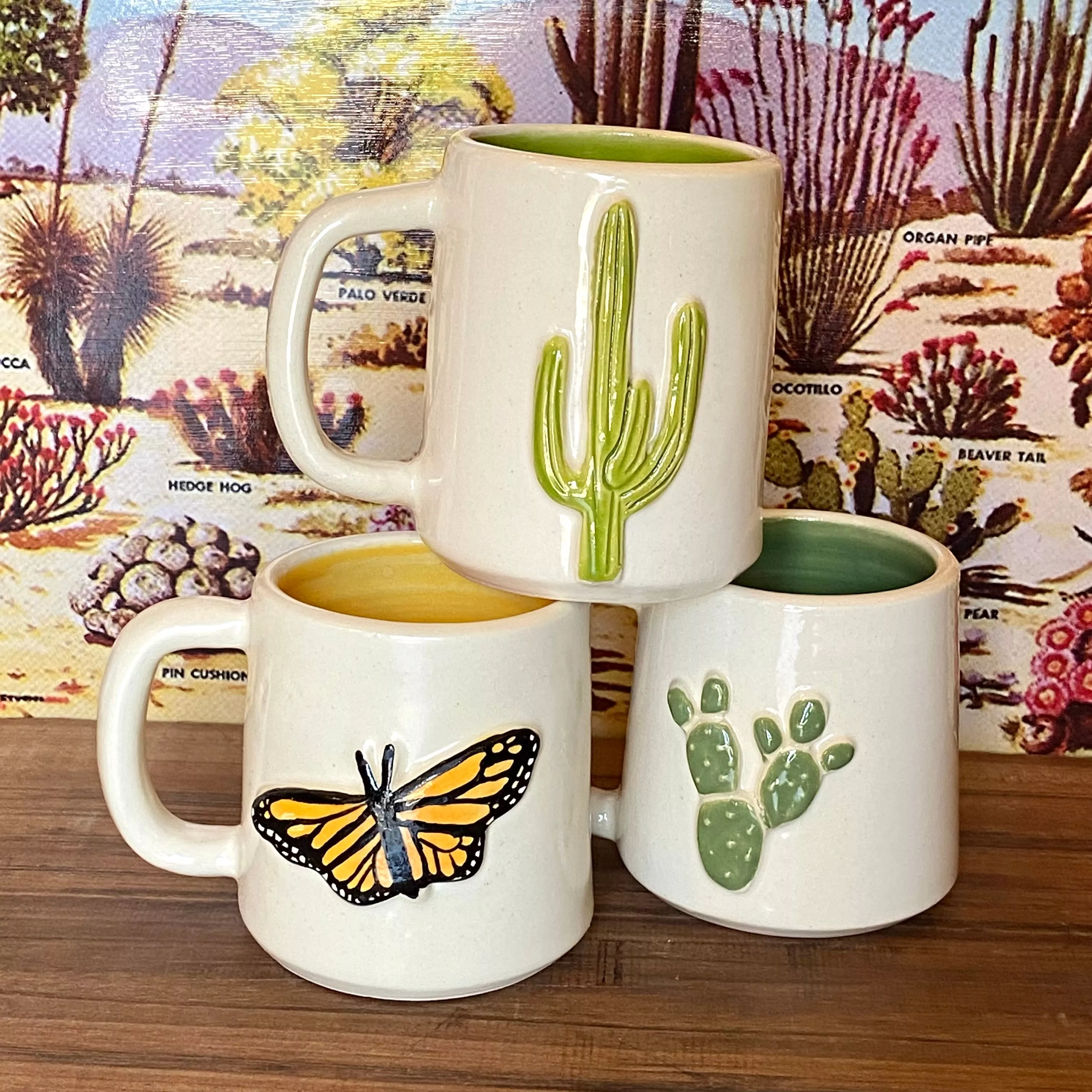 White Desert Mugs by Crooked Tree Ceramics