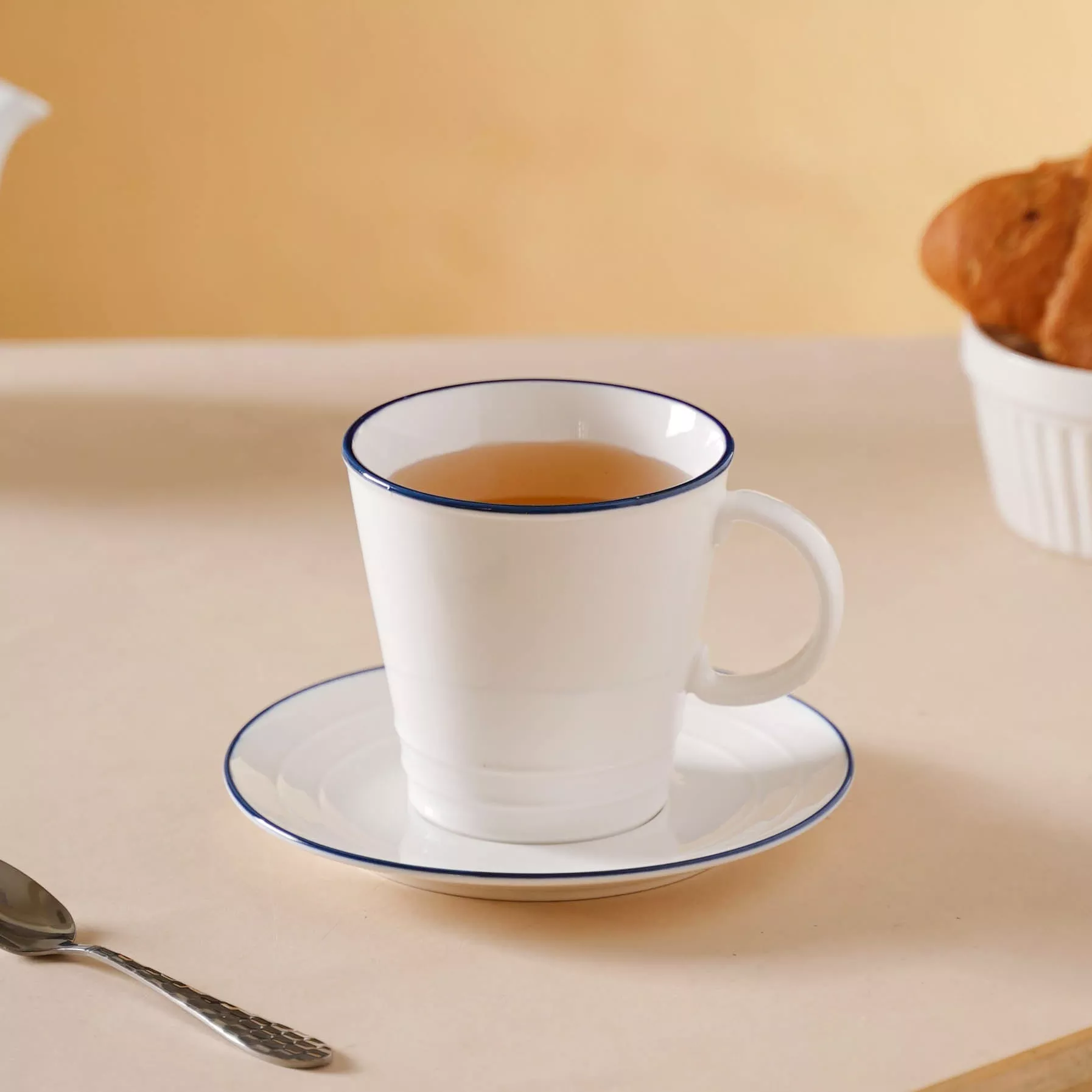 White Mug-Plate Set