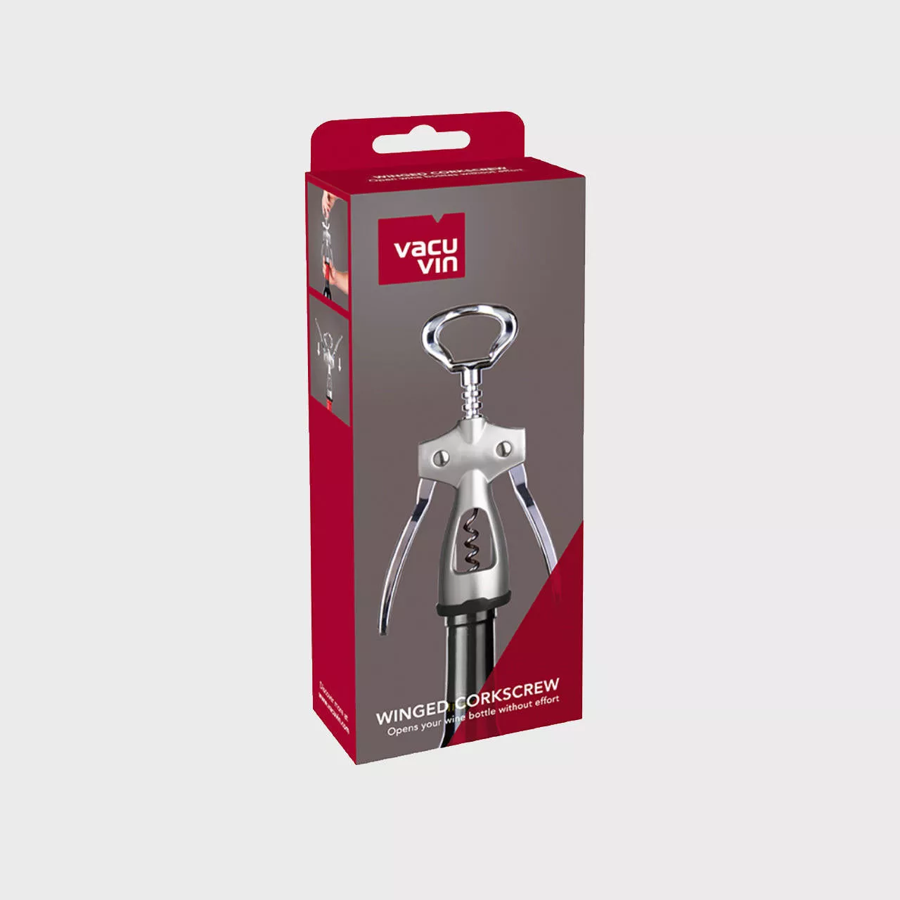 Winged silver corkscrew
