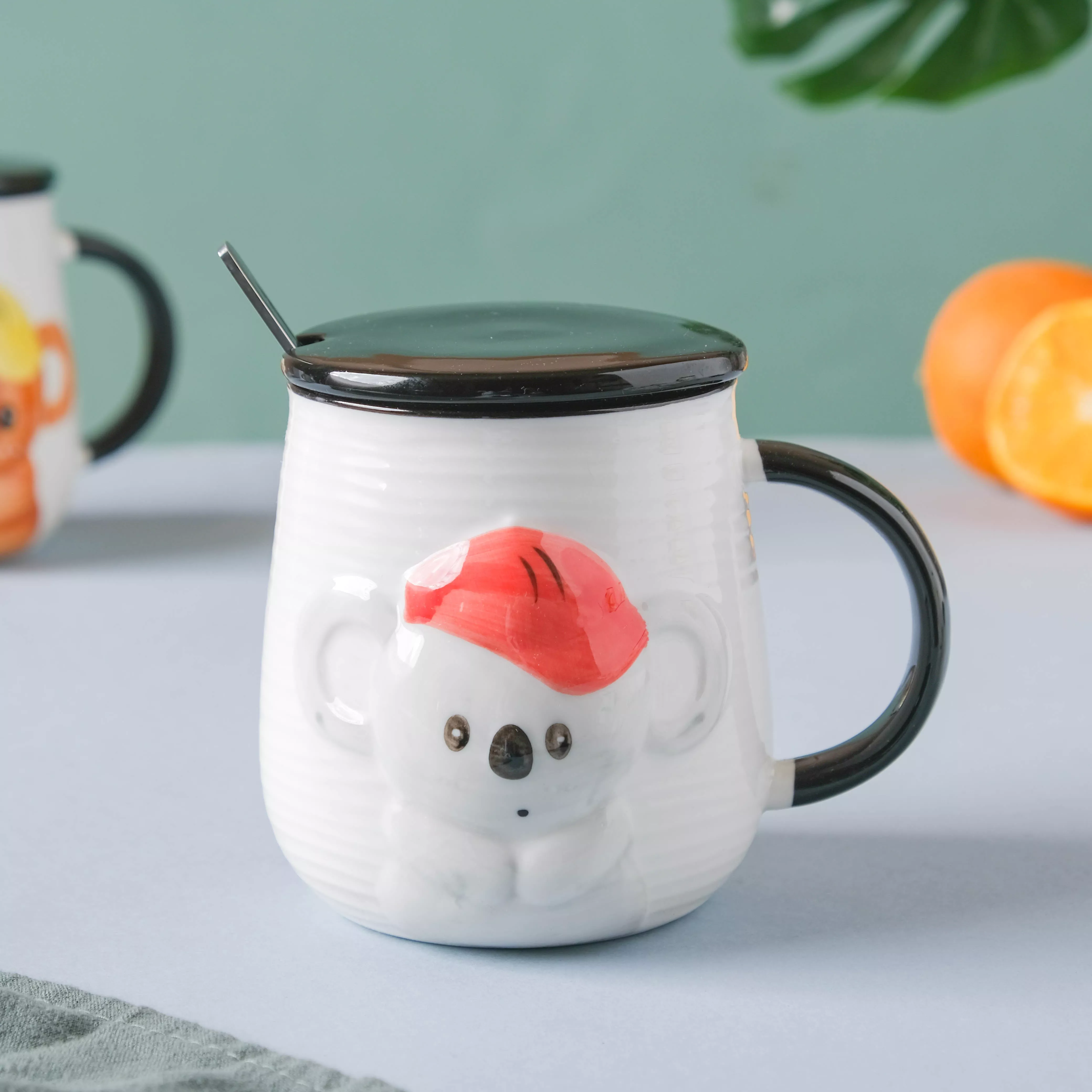 Winsome Koala Bear Mug|Yellow&Brown&White&Blue
