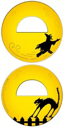 Witch and Cat Round Bottle Opener