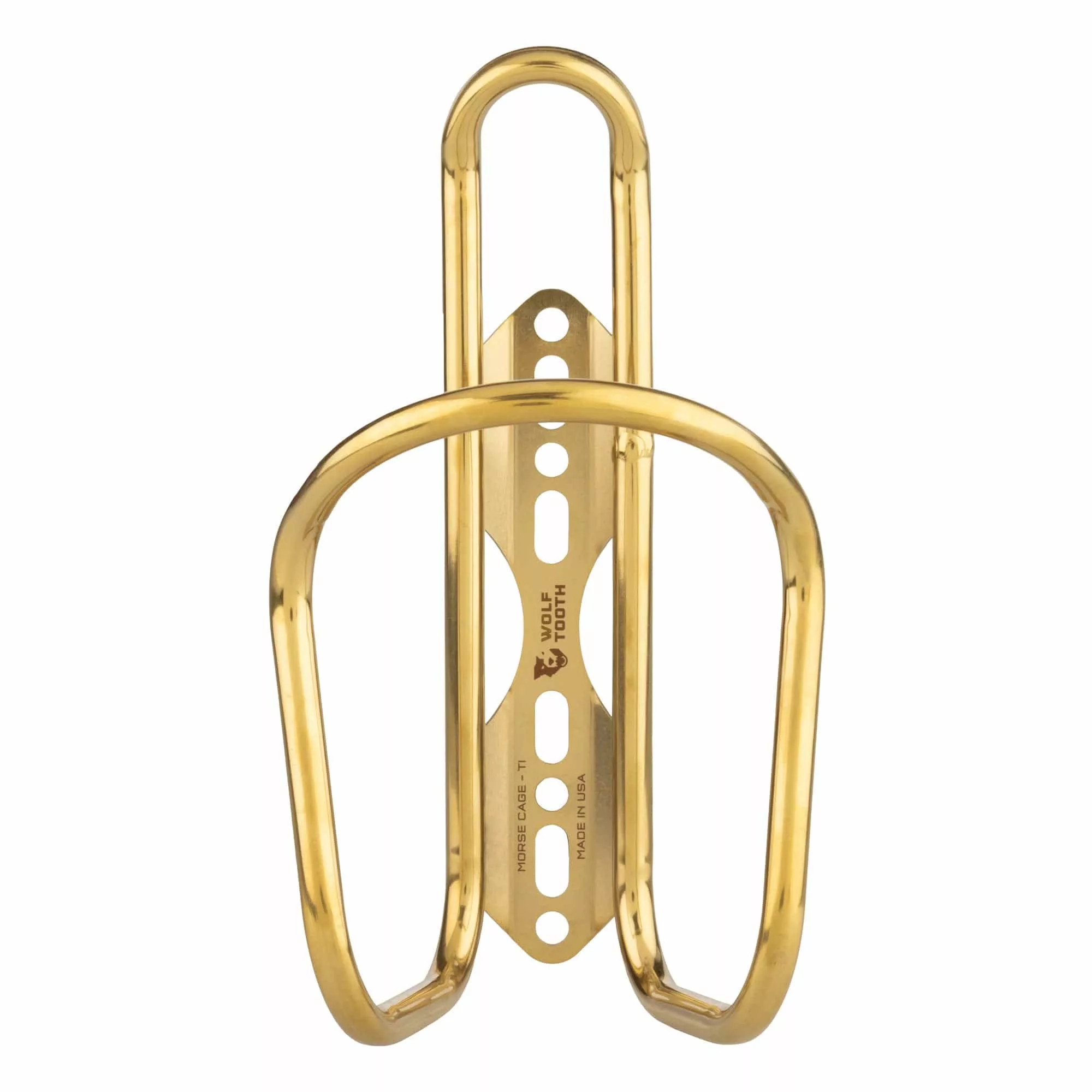 Wolf Tooth Morse Cage Ti Gold - Titanium Nitride Coated Adjustable Bottle Cage